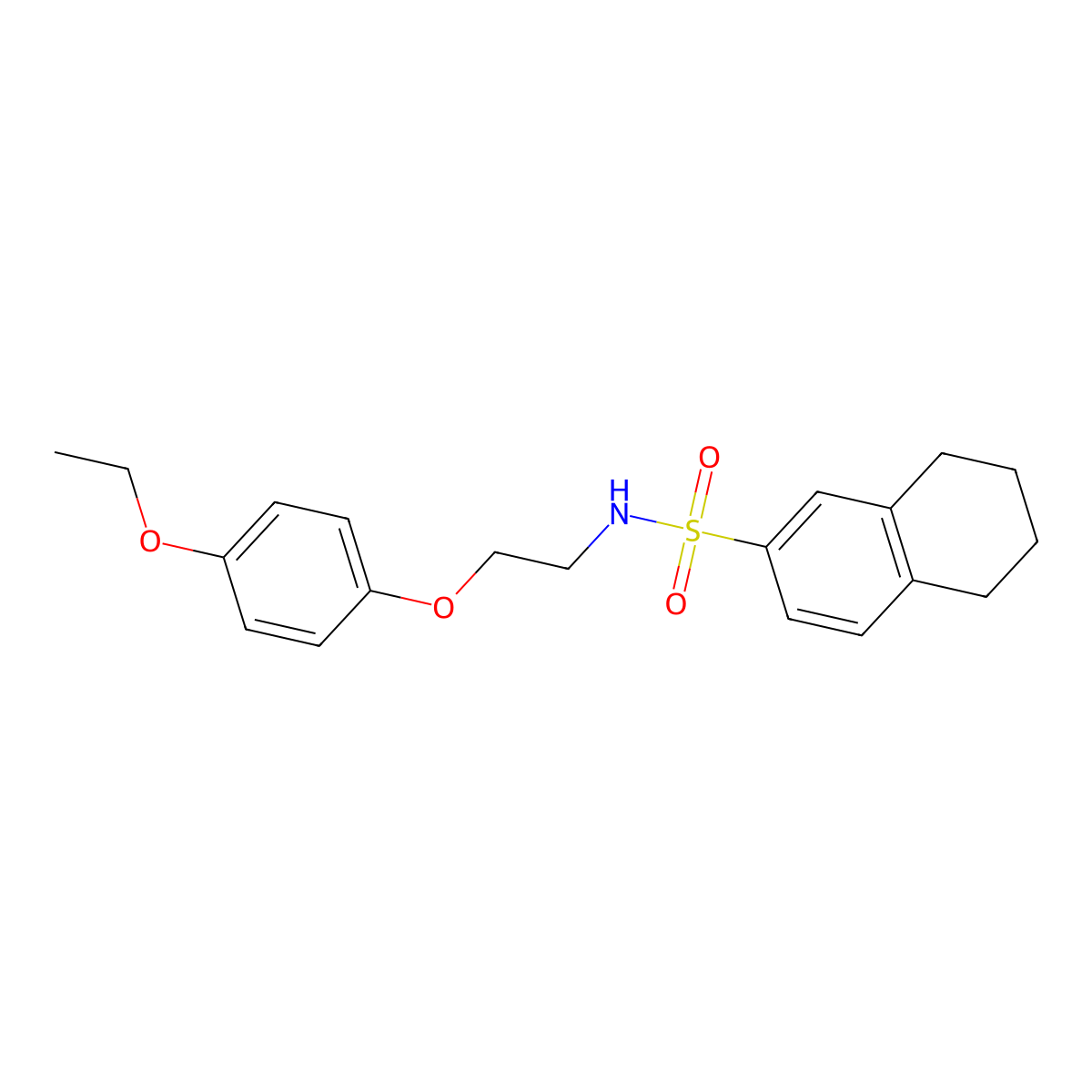 N-[2-(4-ethoxyphenoxy)ethyl]-5,6,7,8-tetrahydronaphthalene-2-sulfonamide molecular structure, CAS 1105234-41-0
