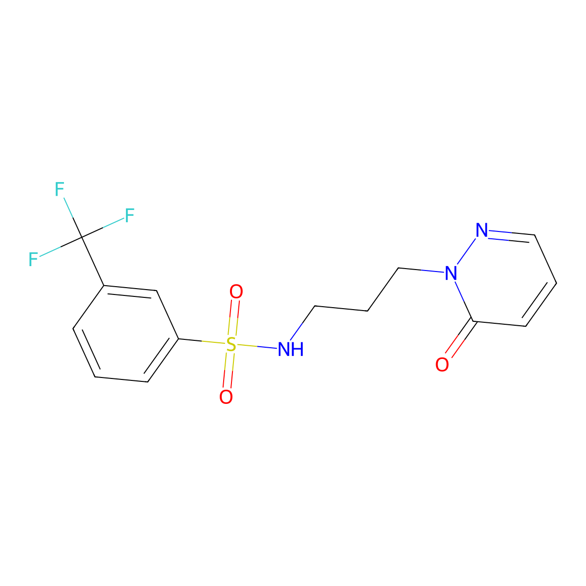 N-(3-(6-oxopyridazin-1(6H)-yl)propyl)-3-(trifluoromethyl)benzenesulfonamide molecular structure, CAS 1105234-46-5