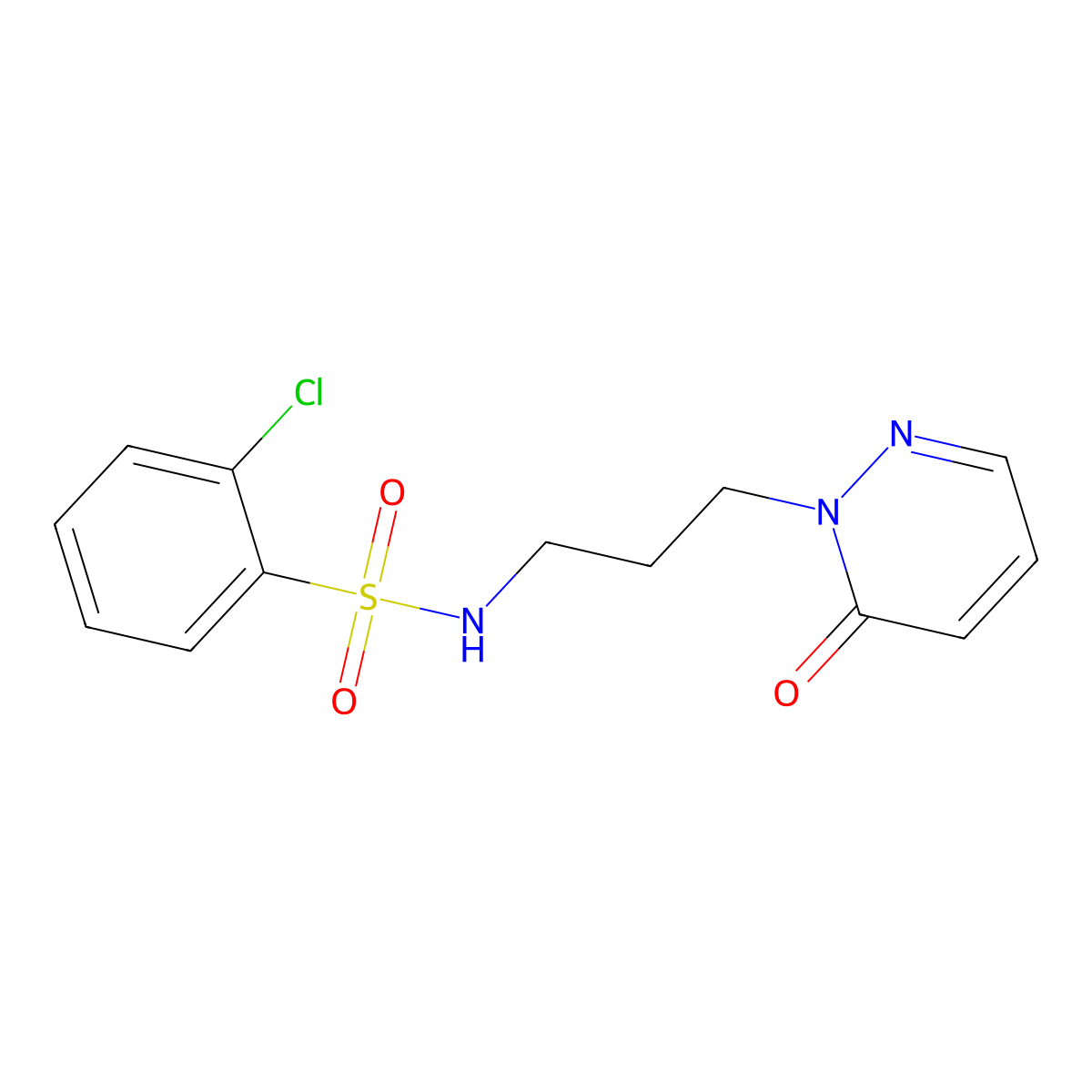 2-chloro-N-(3-(6-oxopyridazin-1(6H)-yl)propyl)benzenesulfonamide molecular structure, CAS 1105234-53-4
