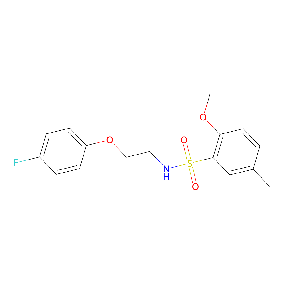 N-(2-(4-fluorophenoxy)ethyl)-2-methoxy-5-methylbenzenesulfonamide molecular structure, CAS 1105234-58-9
