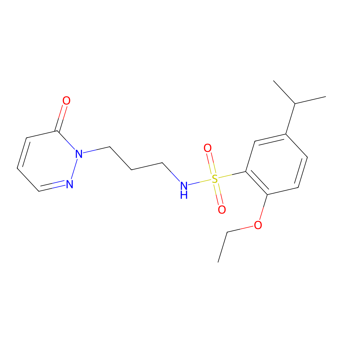2-ethoxy-5-isopropyl-N-(3-(6-oxopyridazin-1(6H)-yl)propyl)benzenesulfonamide molecular structure, CAS 1105234-60-3