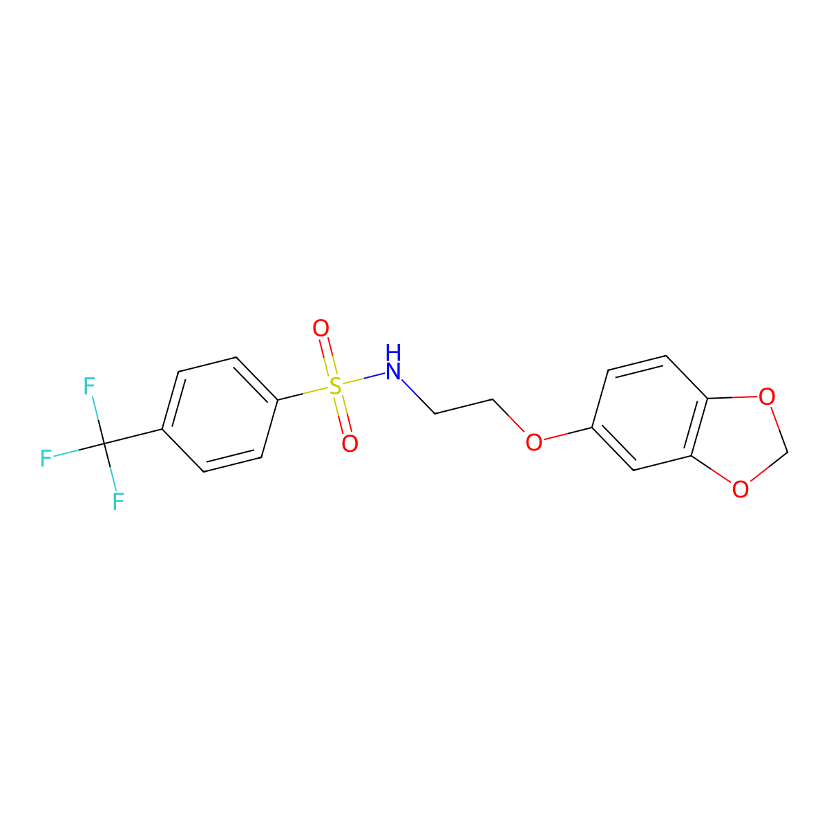 N-(2-(benzo[d][1,3]dioxol-5-yloxy)ethyl)-4-(trifluoromethyl)benzenesulfonamide molecular structure, CAS 1105234-62-5