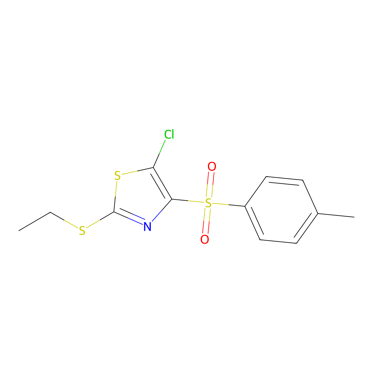 5-Chloro-2-(ethylsulfanyl)-4-(4-methylbenzenesulfonyl)-1,3-thiazole molecular structure, CAS 1105234-63-6