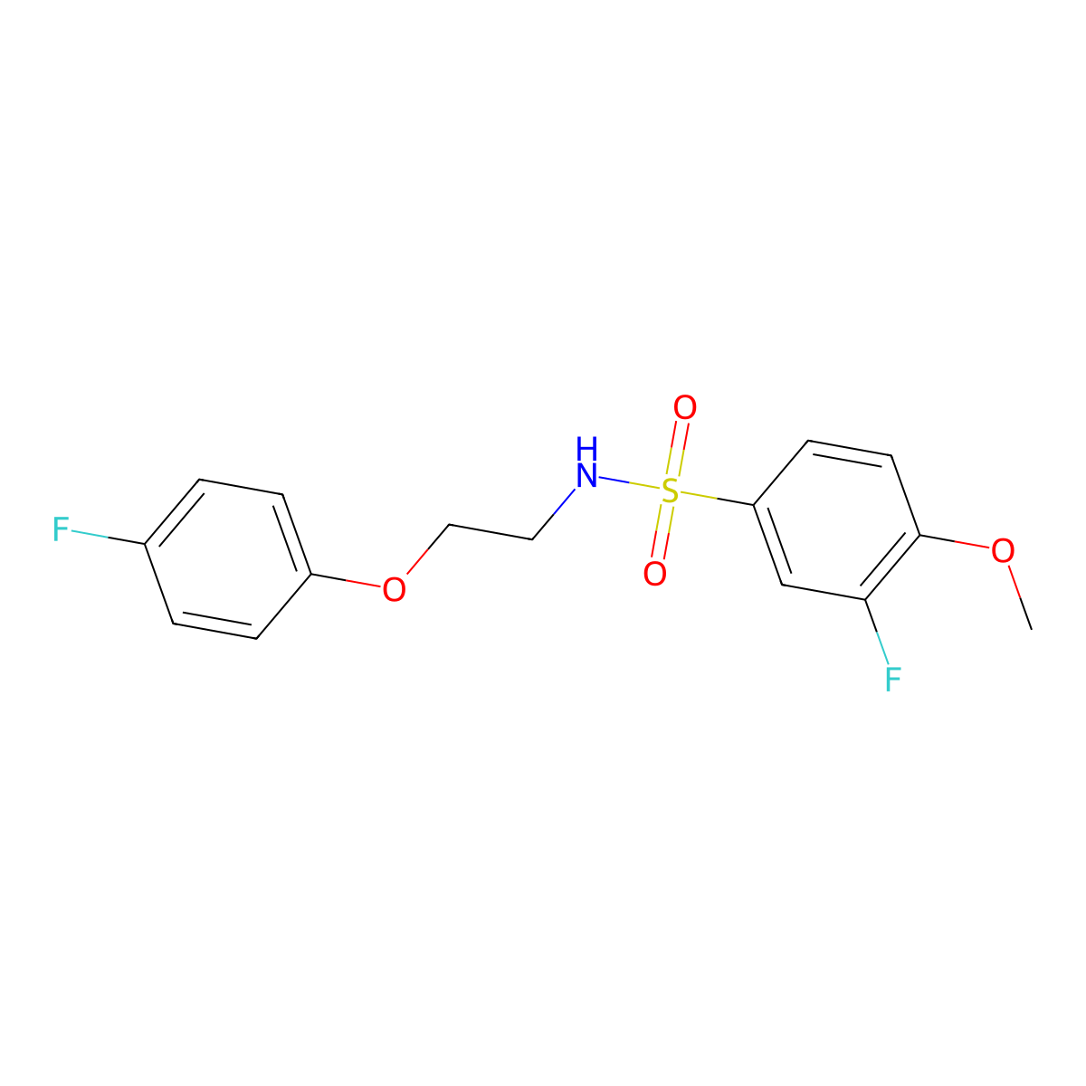 3-fluoro-N-(2-(4-fluorophenoxy)ethyl)-4-methoxybenzenesulfonamide molecular structure, CAS 1105234-65-8