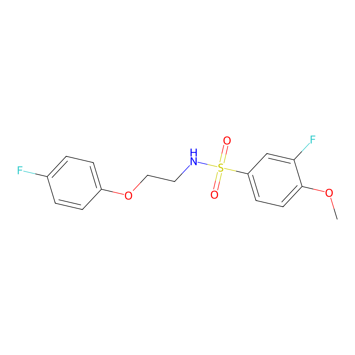 3-fluoro-N-(2-(4-fluorophenoxy)ethyl)-4-methoxybenzenesulfonamide molecular structure, CAS 1105234-65-8