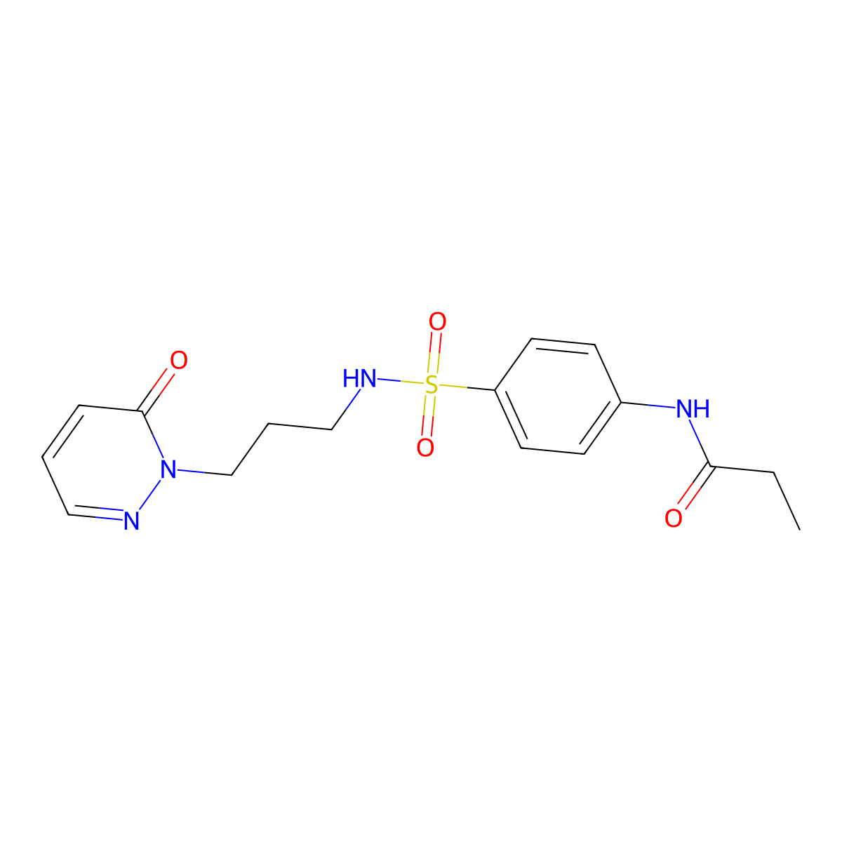 N-(4-(N-(3-(6-oxopyridazin-1(6H)-yl)propyl)sulfamoyl)phenyl)propionamide molecular structure, CAS 1105234-67-0