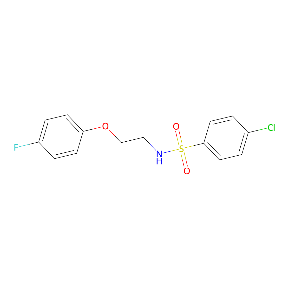 4-chloro-N-(2-(4-fluorophenoxy)ethyl)benzenesulfonamide molecular structure, CAS 1105234-72-7