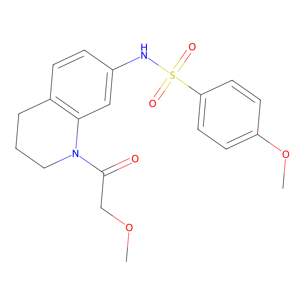 4-methoxy-N-[1-(2-methoxyacetyl)-1,2,3,4-tetrahydroquinolin-7-yl]benzene-1-sulfonamide molecular structure, CAS 1105234-84-1