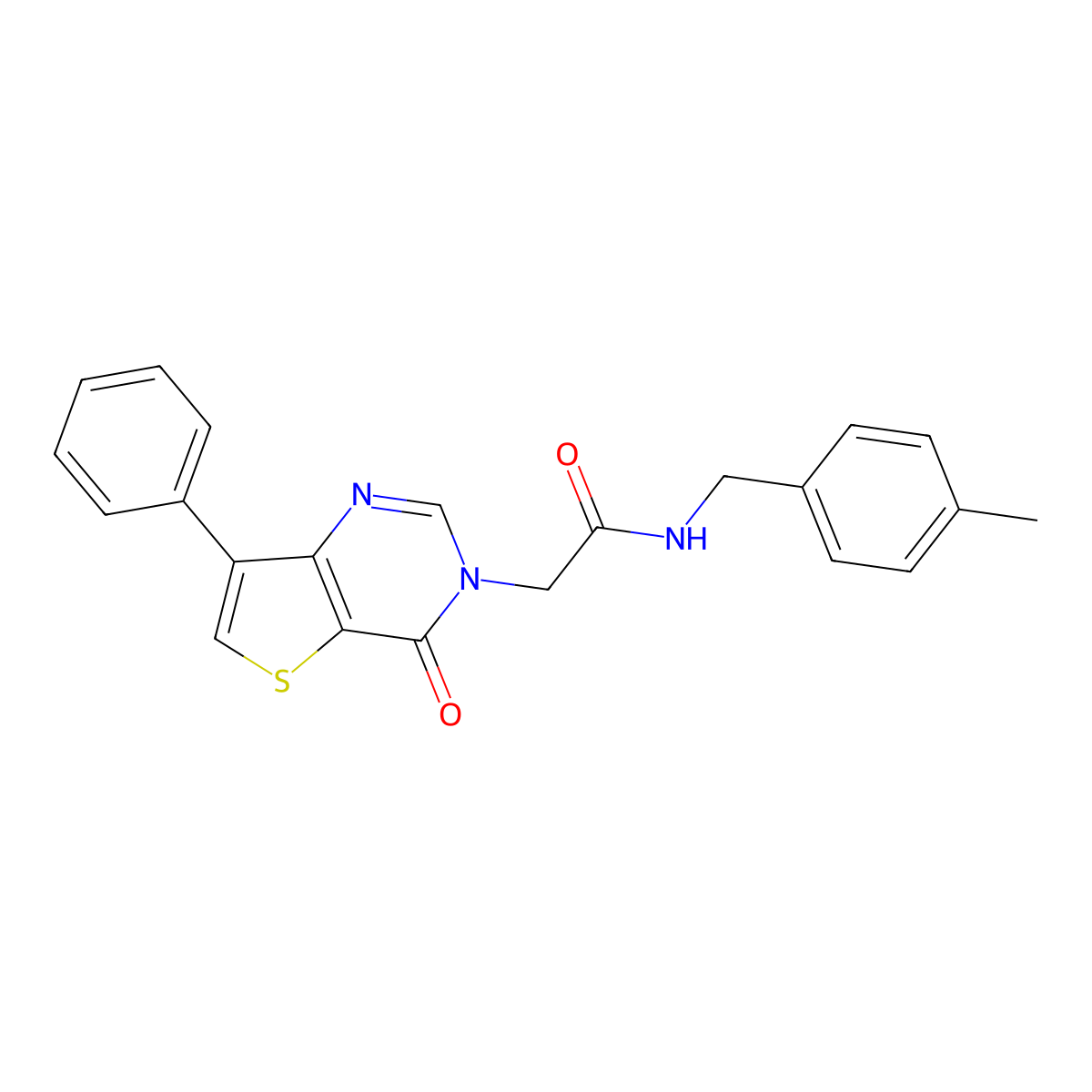 N-(4-methylbenzyl)-2-(4-oxo-7-phenylthieno[3,2-d]pyrimidin-3(4H)-yl)acetamide molecular structure, CAS 1105234-85-2