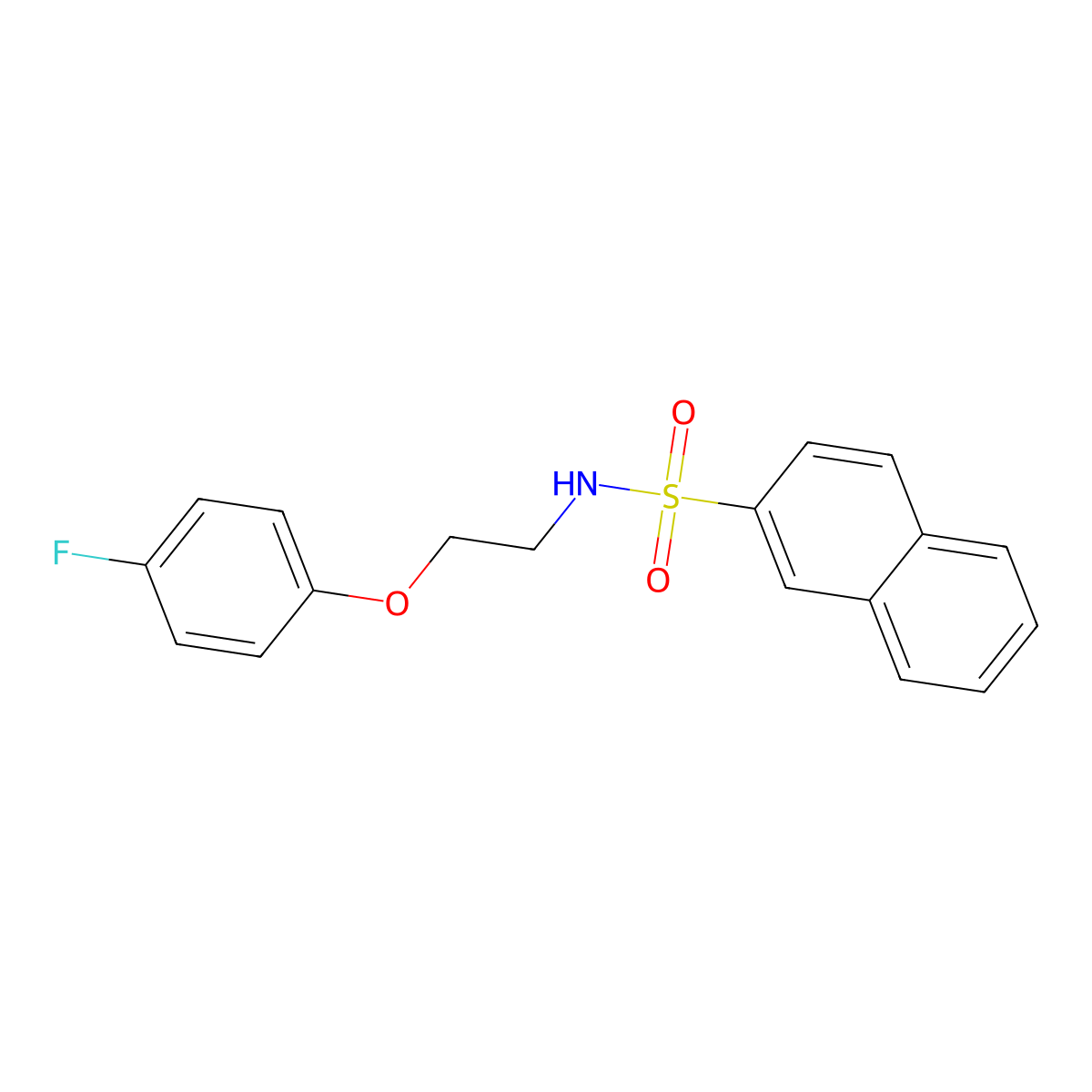 N-[2-(4-fluorophenoxy)ethyl]naphthalene-2-sulfonamide molecular structure, CAS 1105234-86-3