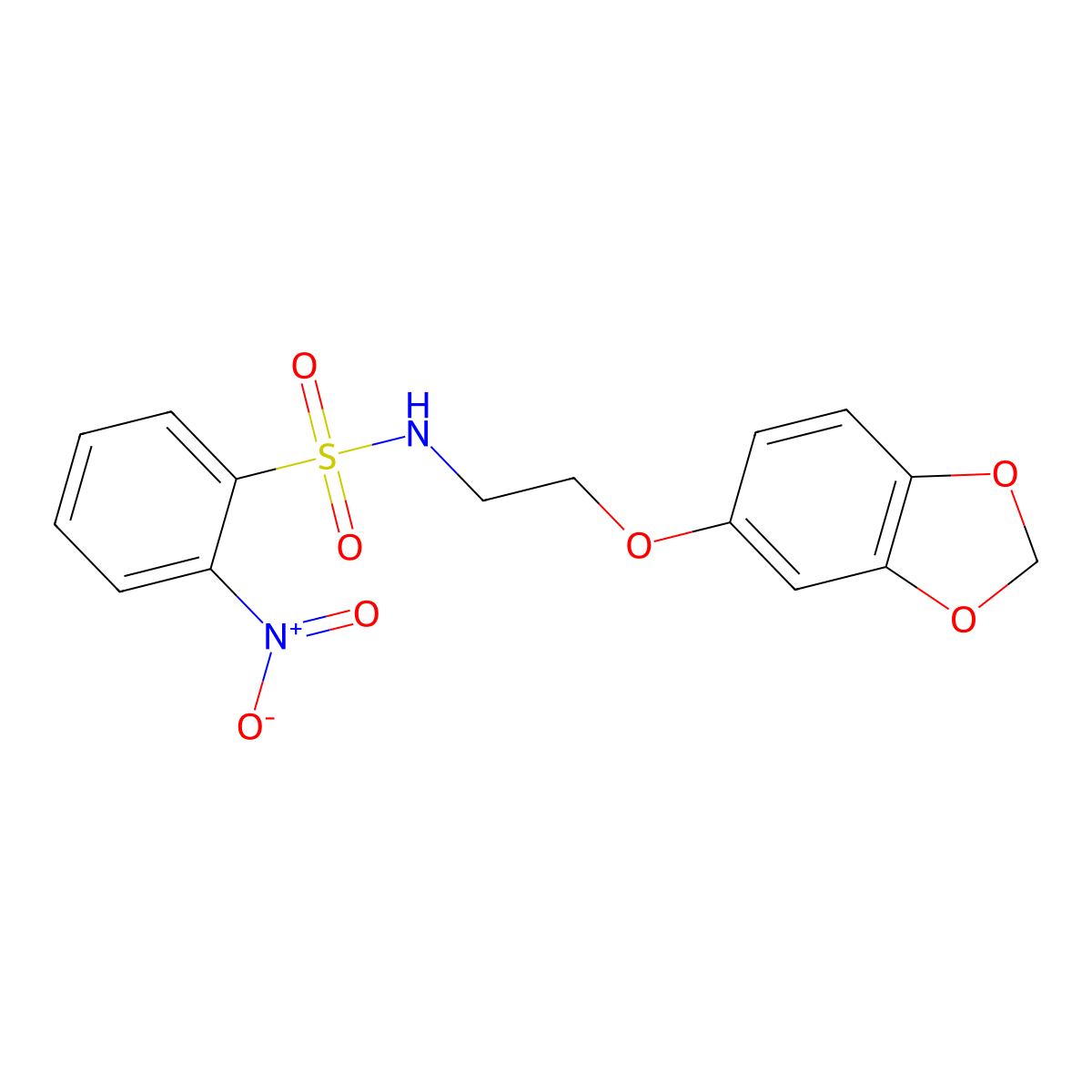 N-(2-(benzo[d][1,3]dioxol-5-yloxy)ethyl)-2-nitrobenzenesulfonamide molecular structure, CAS 1105234-90-9