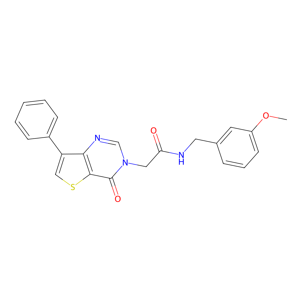N-(3-methoxybenzyl)-2-(4-oxo-7-phenylthieno[3,2-d]pyrimidin-3(4H)-yl)acetamide molecular structure, CAS 1105234-91-0