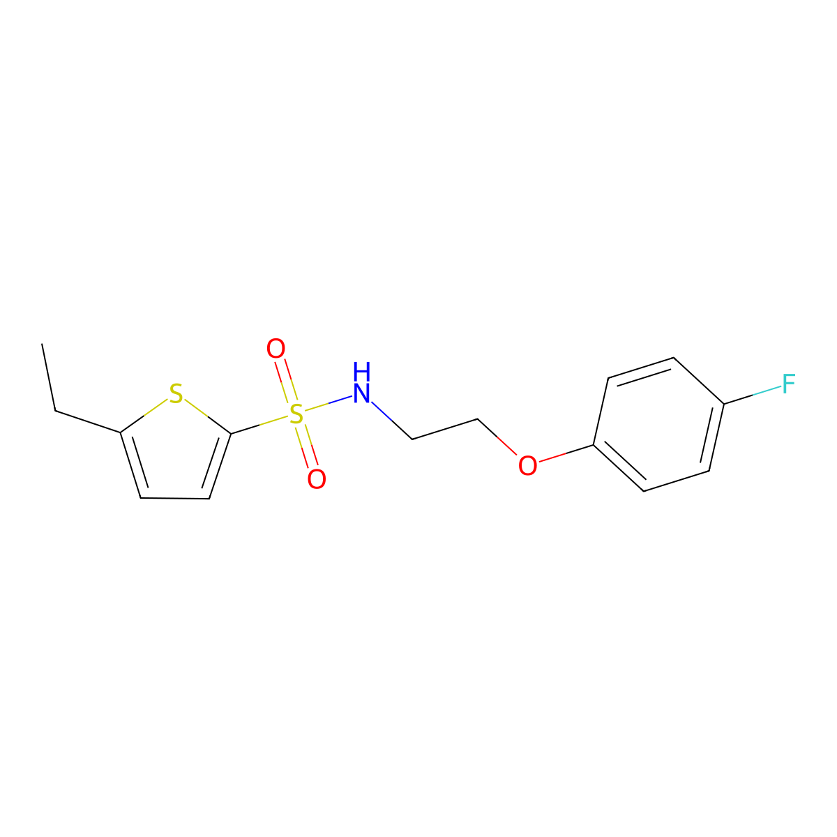 5-ethyl-N-(2-(4-fluorophenoxy)ethyl)thiophene-2-sulfonamide molecular structure, CAS 1105234-92-1