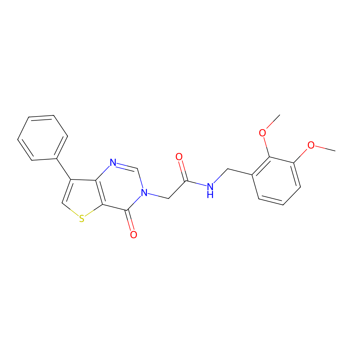 N-(2,3-dimethoxybenzyl)-2-(4-oxo-7-phenylthieno[3,2-d]pyrimidin-3(4H)-yl)acetamide molecular structure, CAS 1105234-97-6
