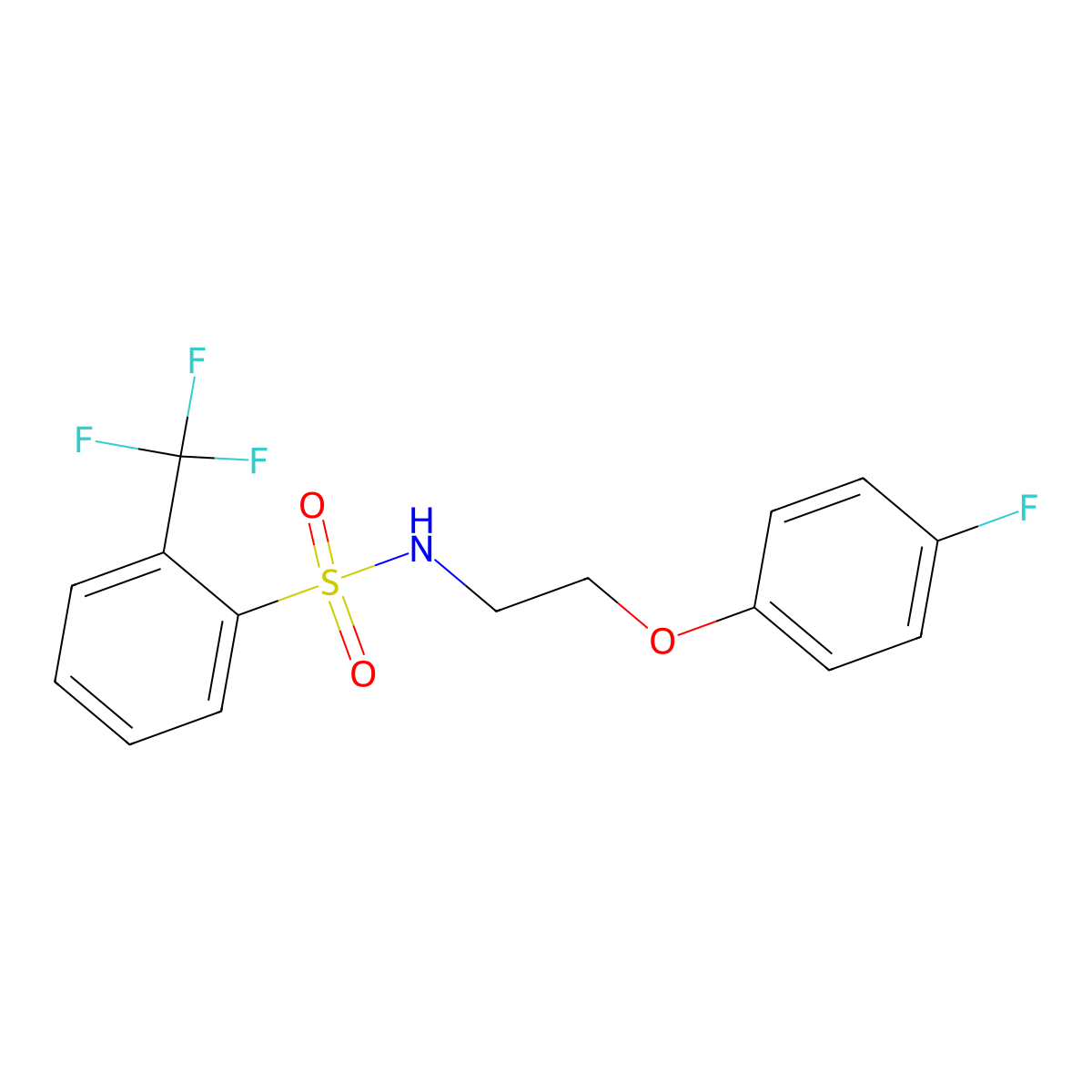 N-(2-(4-fluorophenoxy)ethyl)-2-(trifluoromethyl)benzenesulfonamide molecular structure, CAS 1105234-98-7