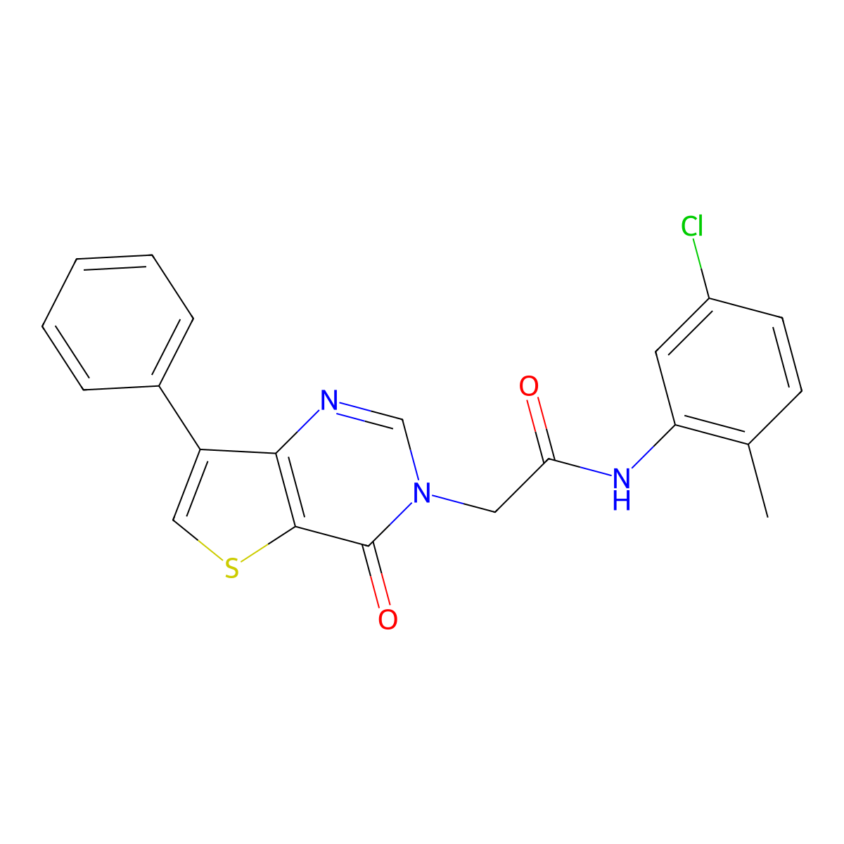 N-(5-chloro-2-methylphenyl)-2-(4-oxo-7-phenylthieno[3,2-d]pyrimidin-3(4H)-yl)acetamide molecular structure, CAS 1105235-01-5