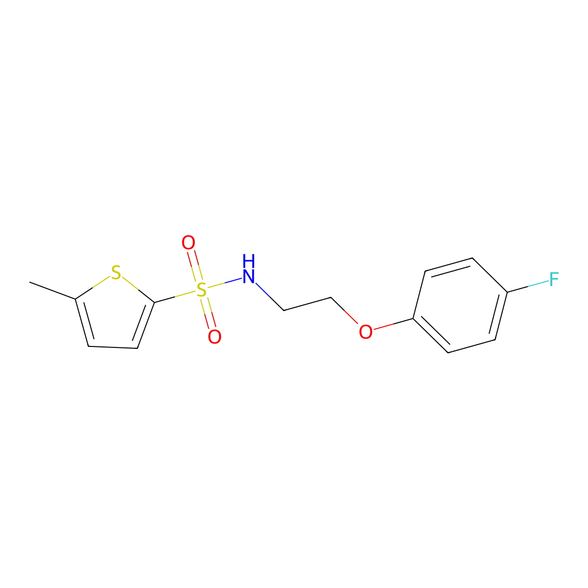 N-[2-(4-fluorophenoxy)ethyl]-5-methylthiophene-2-sulfonamide molecular structure, CAS 1105235-04-8