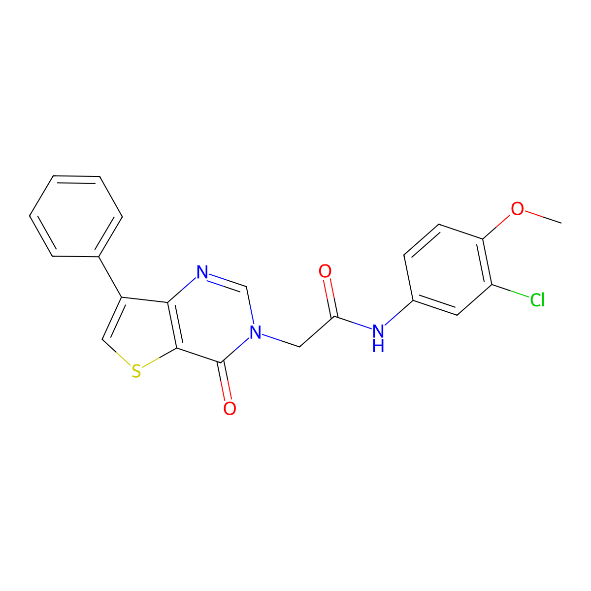N-(3-chloro-4-methoxyphenyl)-2-(4-oxo-7-phenylthieno[3,2-d]pyrimidin-3(4H)-yl)acetamide molecular structure, CAS 1105235-07-1