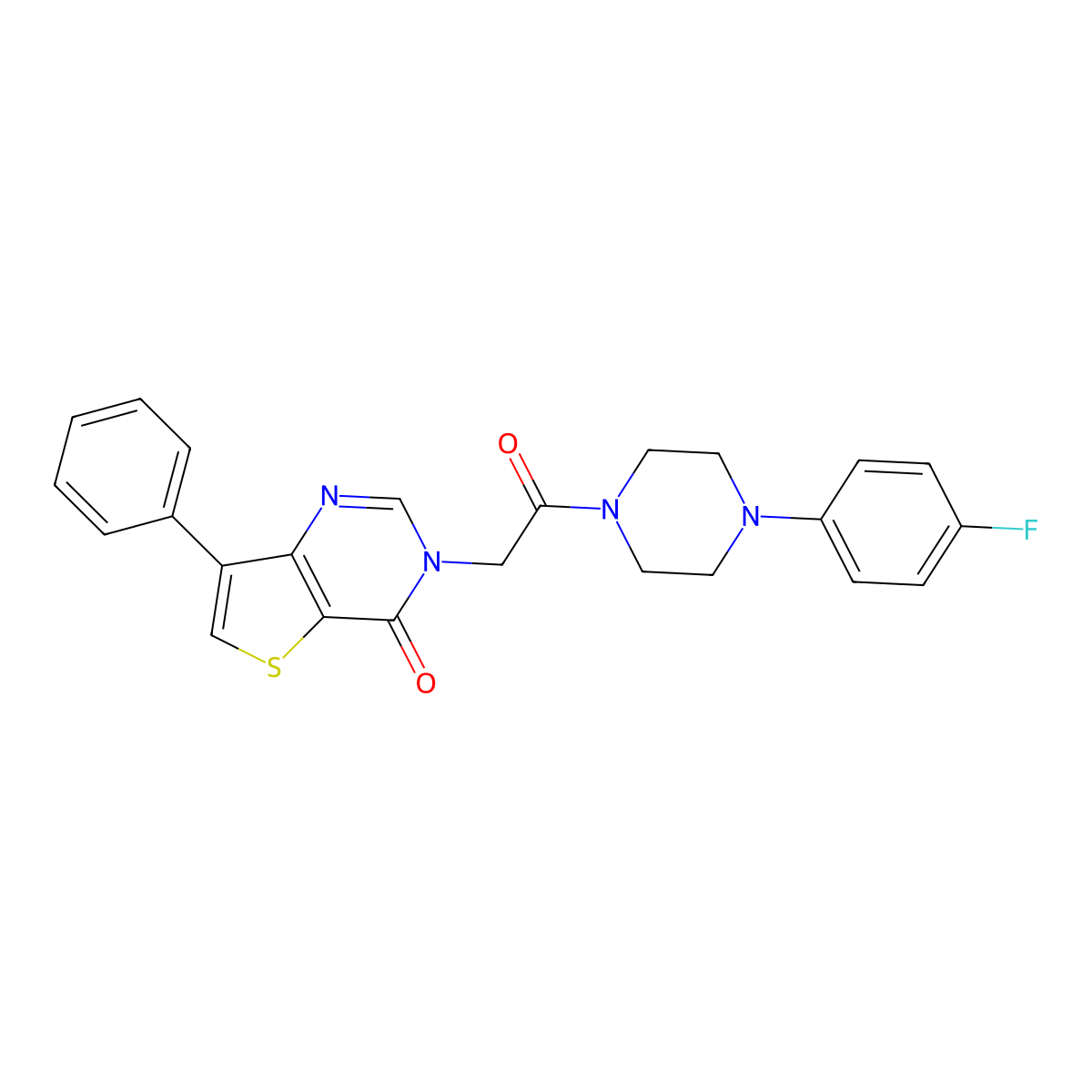 3-{2-[4-(4-fluorophenyl)piperazin-1-yl]-2-oxoethyl}-7-phenylthieno[3,2-d]pyrimidin-4(3H)-one molecular structure, CAS 1105235-10-6