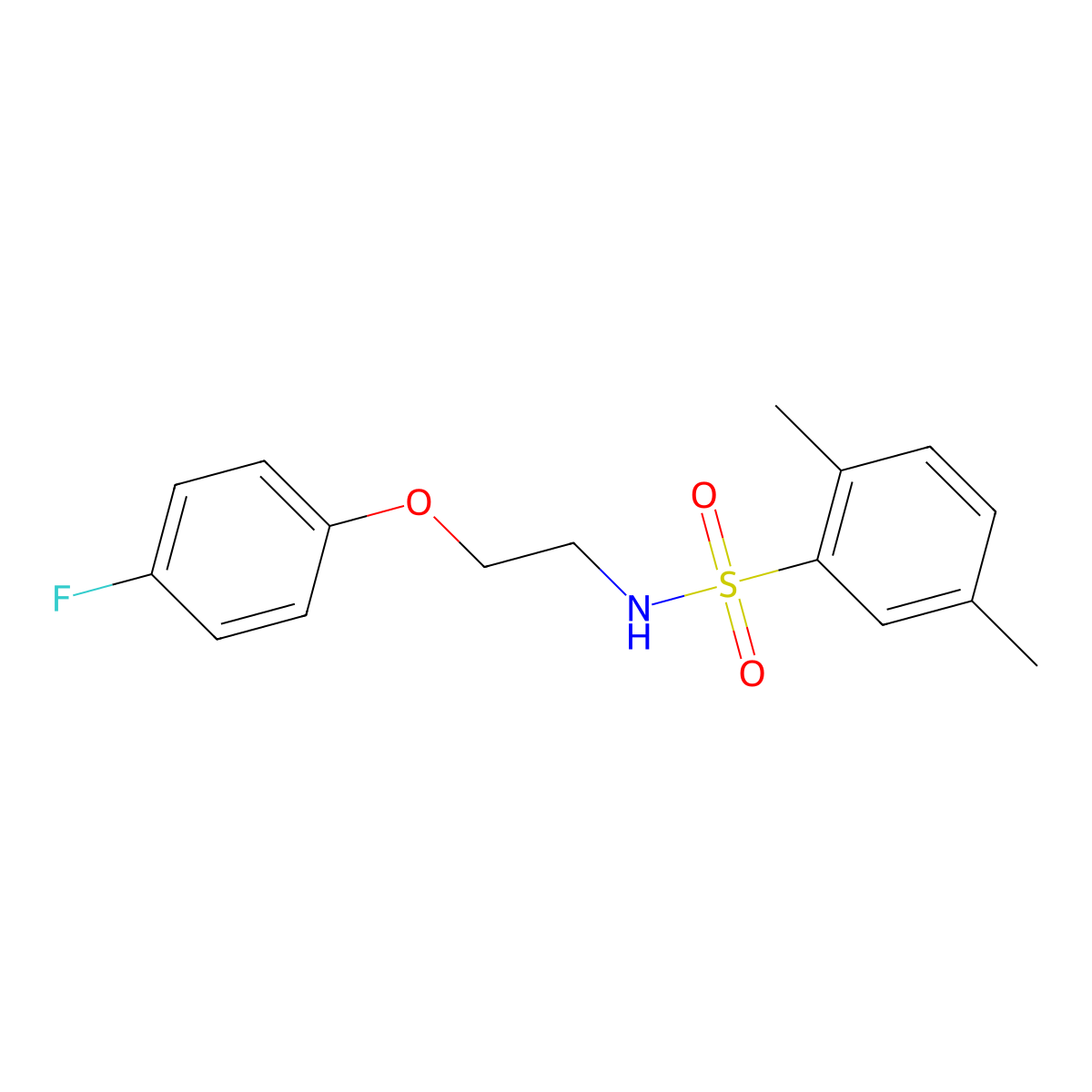 N-(2-(4-fluorophenoxy)ethyl)-2,5-dimethylbenzenesulfonamide molecular structure, CAS 1105235-11-7