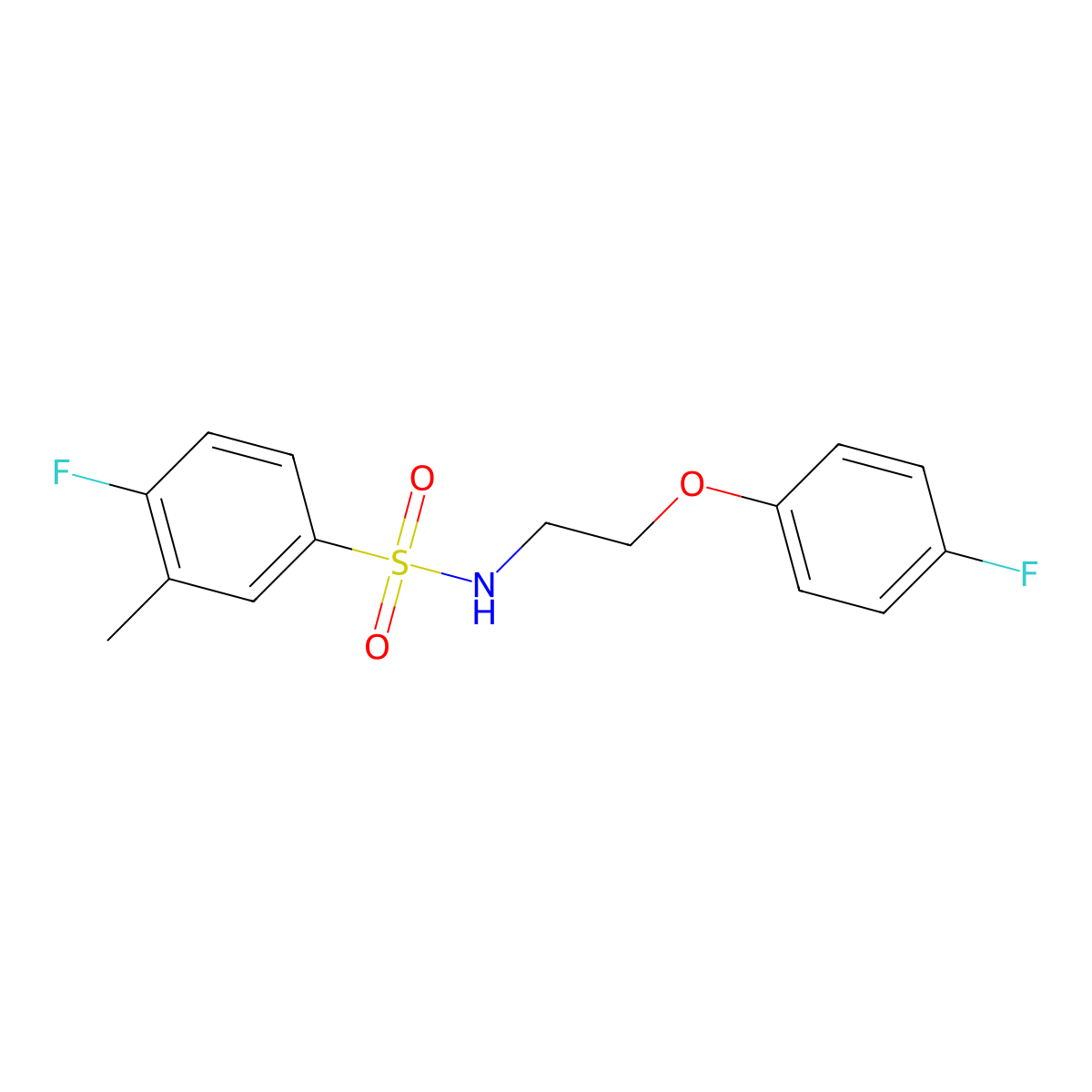 4-fluoro-N-[2-(4-fluorophenoxy)ethyl]-3-methylbenzenesulfonamide molecular structure, CAS 1105235-18-4