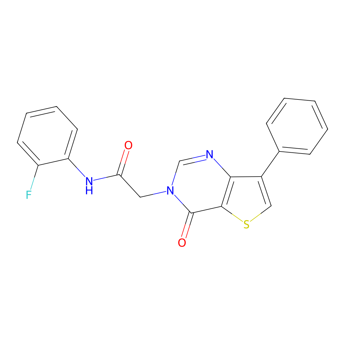 N-(2-fluorophenyl)-2-(4-oxo-7-phenylthieno[3,2-d]pyrimidin-3(4H)-yl)acetamide molecular structure, CAS 1105235-24-2