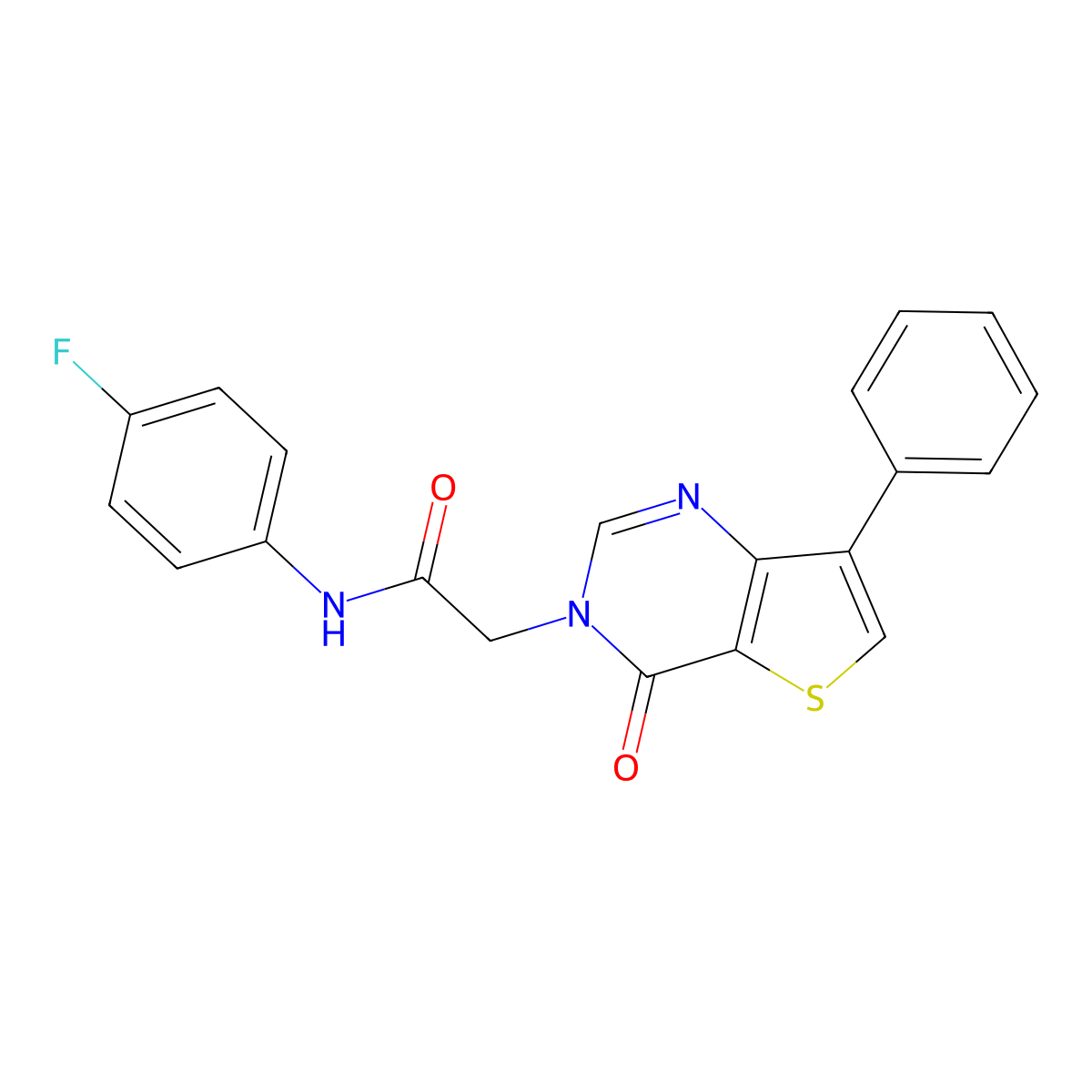 N-(4-fluorophenyl)-2-(4-oxo-7-phenylthieno[3,2-d]pyrimidin-3(4H)-yl)acetamide molecular structure, CAS 1105235-31-1