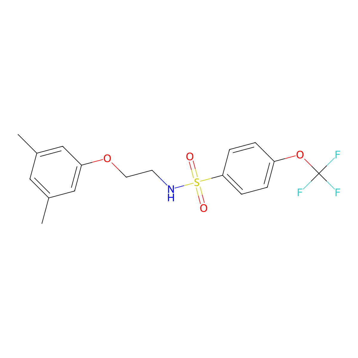 N-(2-(3,5-dimethylphenoxy)ethyl)-4-(trifluoromethoxy)benzenesulfonamide molecular structure, CAS 1105235-40-2