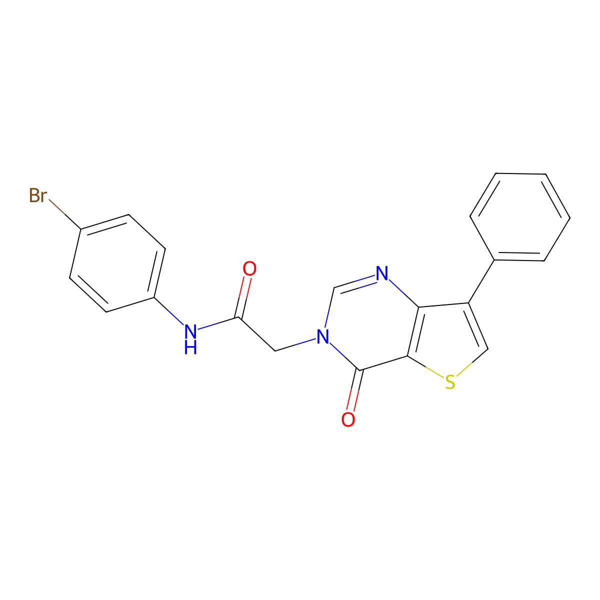 N-(4-bromophenyl)-2-(4-oxo-7-phenylthieno[3,2-d]pyrimidin-3(4H)-yl)acetamide molecular structure, CAS 1105235-47-9