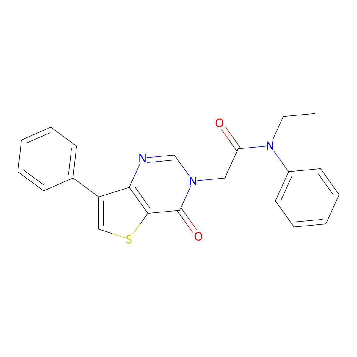 N-ethyl-2-(4-oxo-7-phenylthieno[3,2-d]pyrimidin-3(4H)-yl)-N-phenylacetamide molecular structure, CAS 1105235-52-6