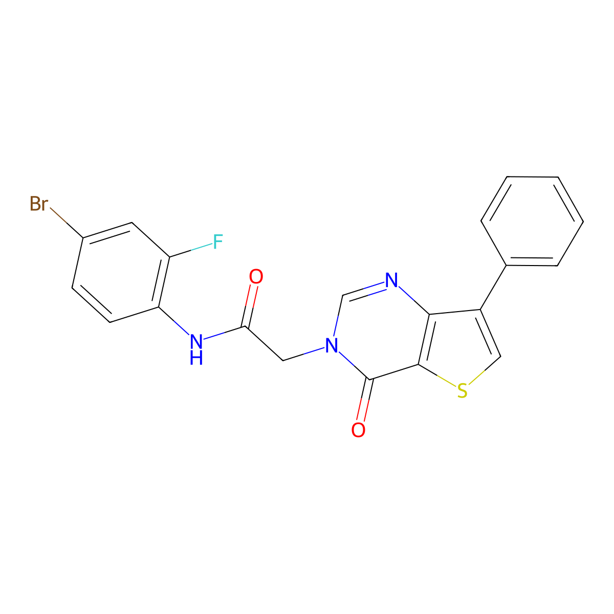 N-(4-bromo-2-fluorophenyl)-2-(4-oxo-7-phenylthieno[3,2-d]pyrimidin-3(4H)-yl)acetamide molecular structure, CAS 1105235-55-9