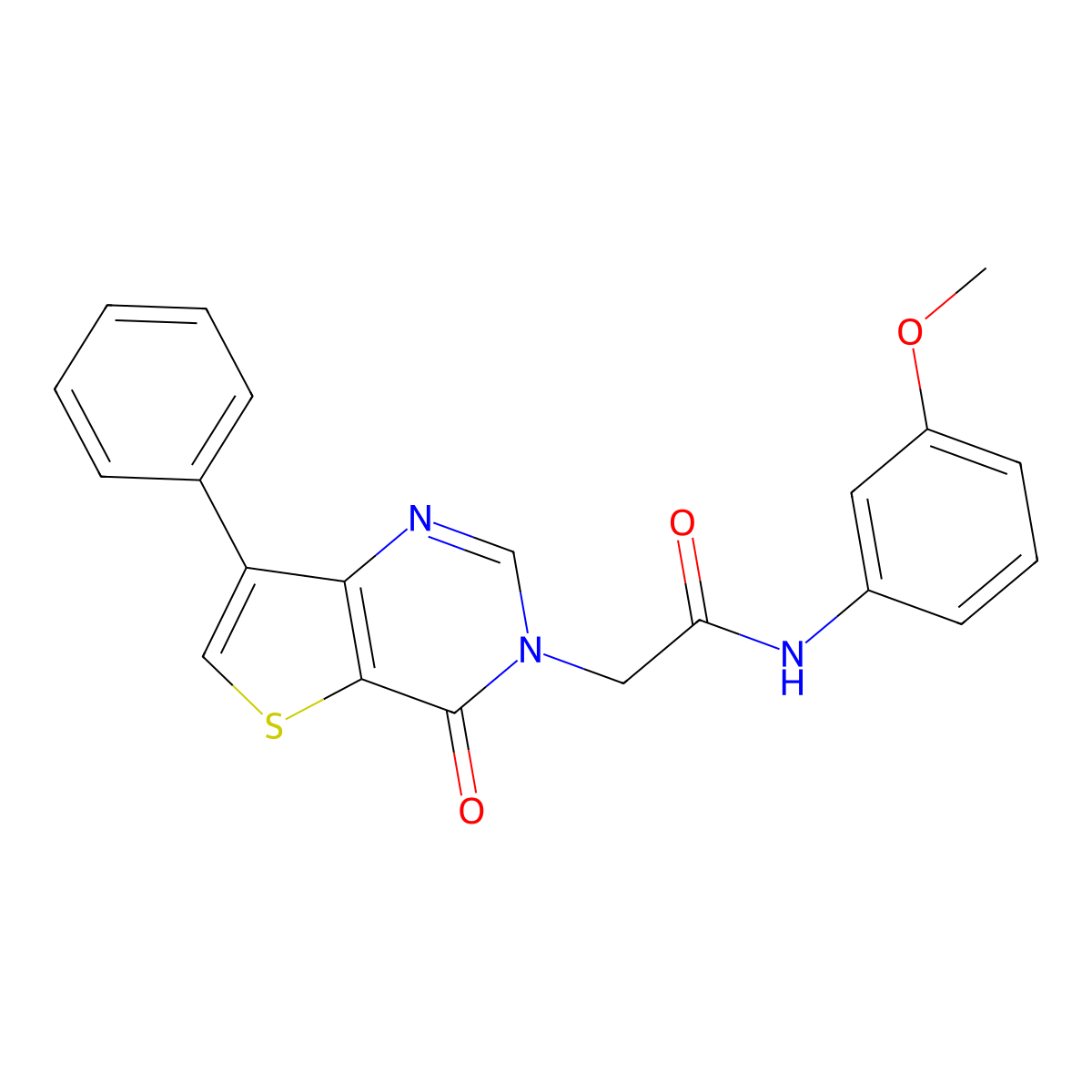 N-(3-methoxyphenyl)-2-(4-oxo-7-phenylthieno[3,2-d]pyrimidin-3(4H)-yl)acetamide molecular structure, CAS 1105235-60-6