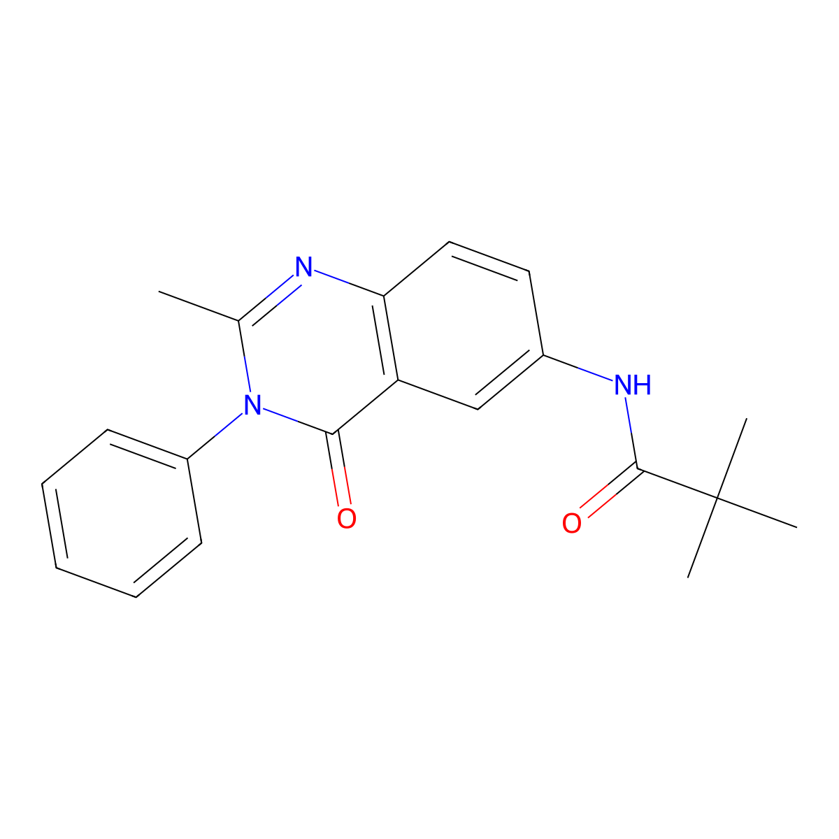 N-(3,4-Dihydro-2-methyl-4-oxo-3-phenyl-6-quinazolinyl)-2,2-dimethylpropanamide molecular structure, CAS 1105235-61-7