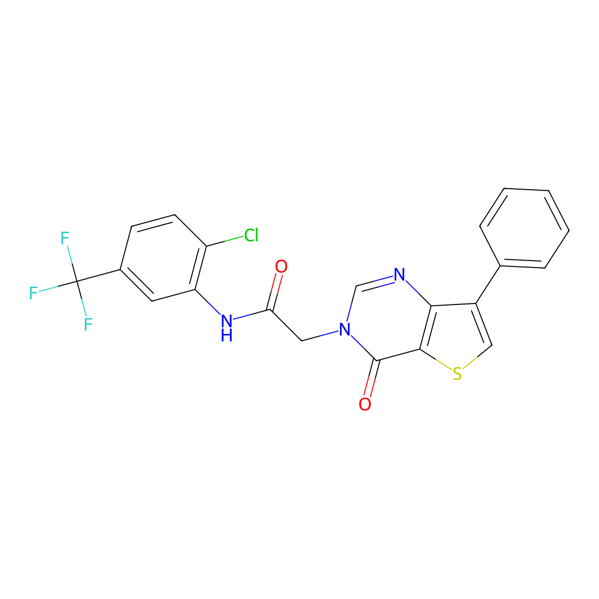 N-[2-chloro-5-(trifluoromethyl)phenyl]-2-(4-oxo-7-phenylthieno[3,2-d]pyrimidin-3(4H)-yl)acetamide molecular structure, CAS 1105235-63-9