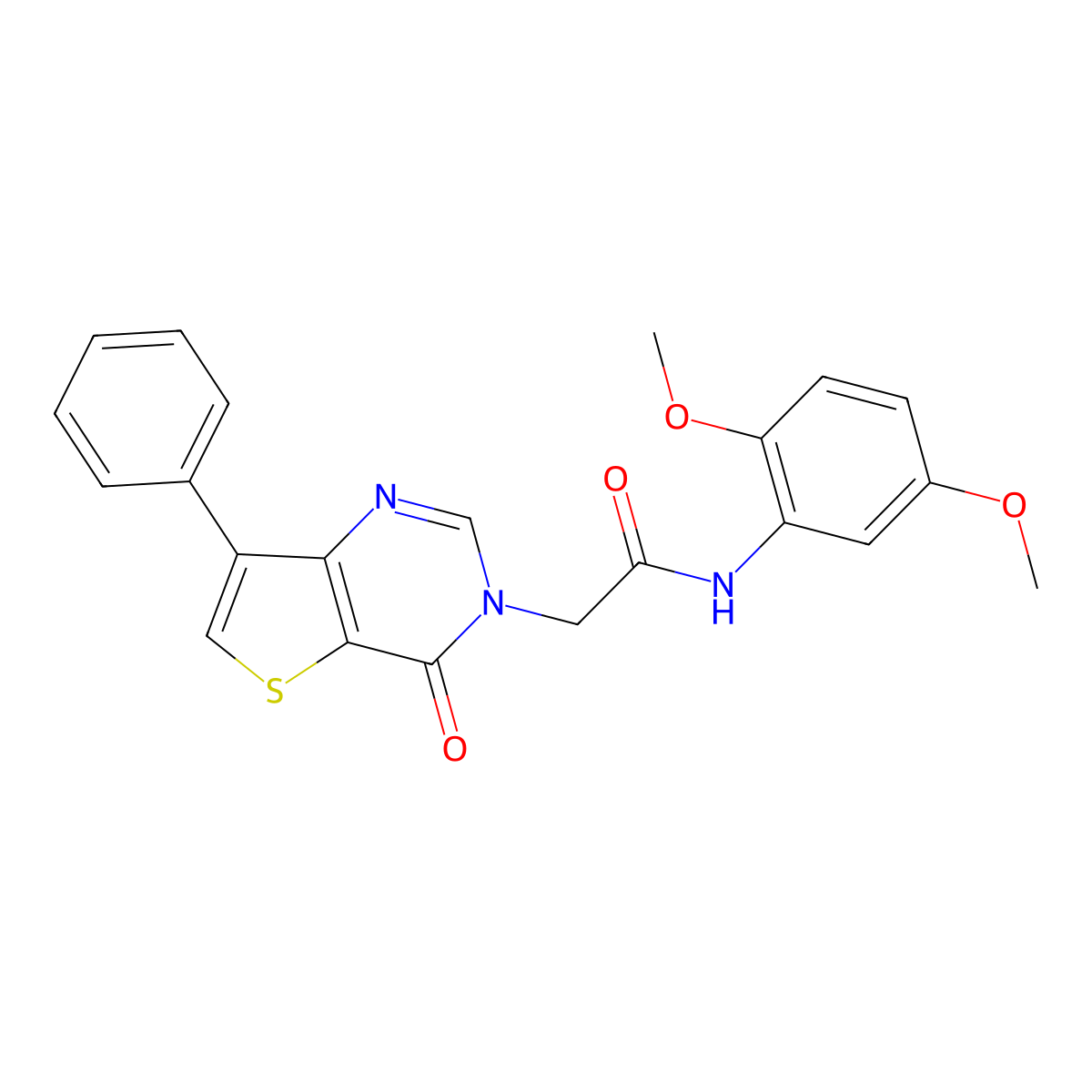 N-(2,5-dimethoxyphenyl)-2-(4-oxo-7-phenylthieno[3,2-d]pyrimidin-3(4H)-yl)acetamide molecular structure, CAS 1105235-68-4