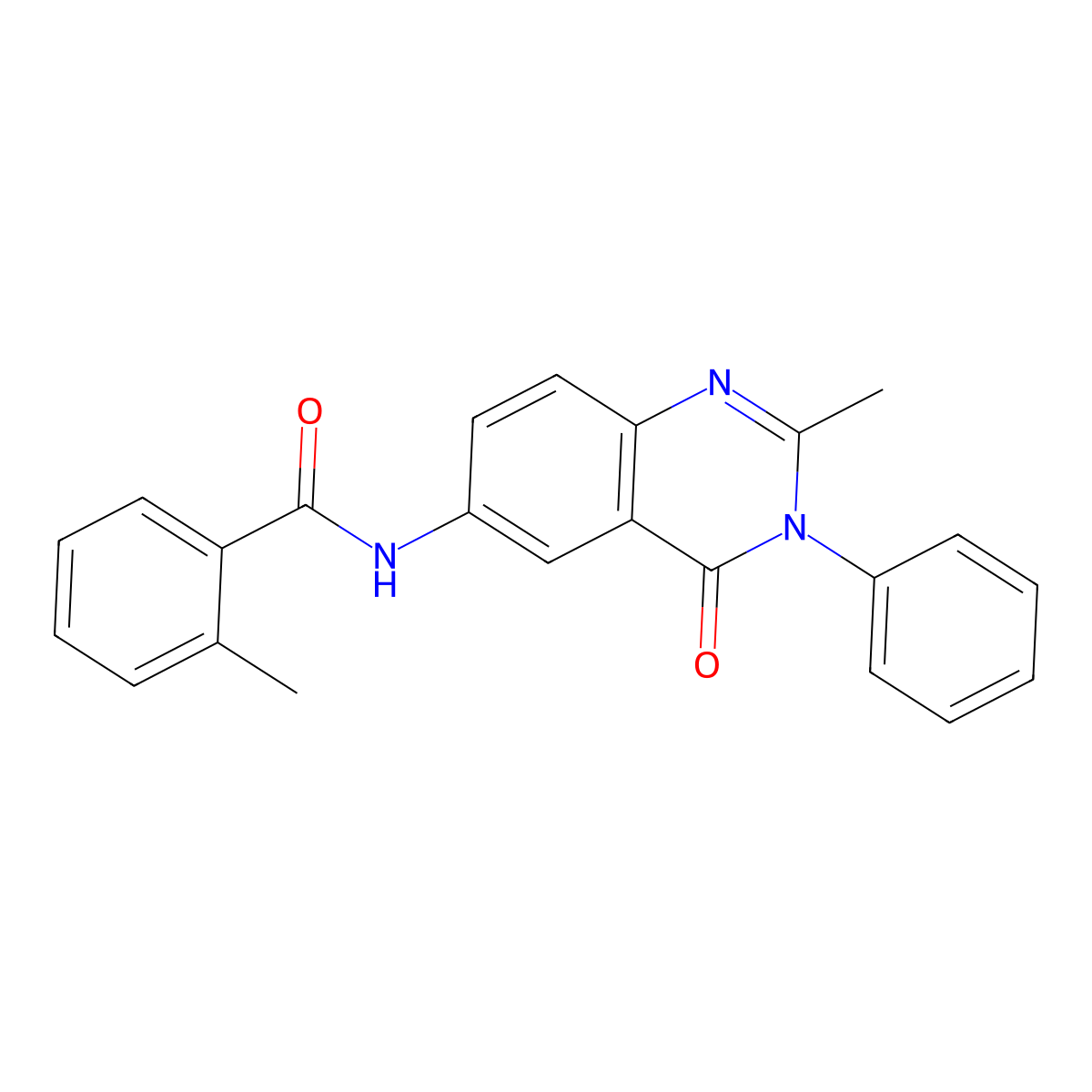 2-methyl-N-(2-methyl-4-oxo-3-phenyl-3,4-dihydroquinazolin-6-yl)benzamide molecular structure, CAS 1105235-69-5