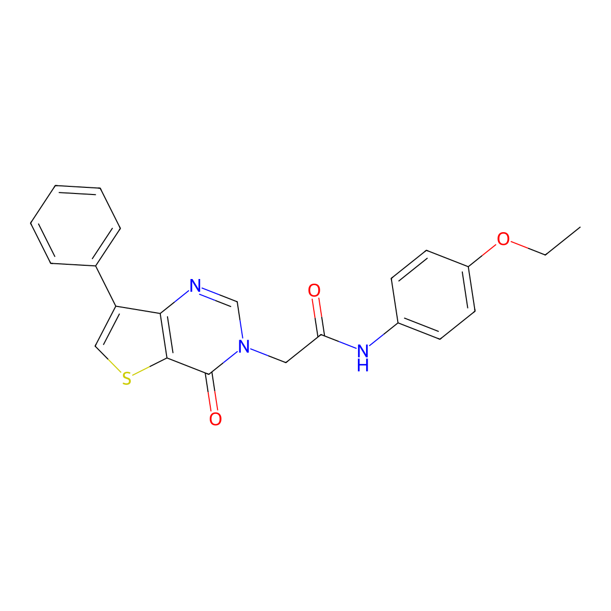 N-(4-ethoxyphenyl)-2-(4-oxo-7-phenylthieno[3,2-d]pyrimidin-3(4H)-yl)acetamide molecular structure, CAS 1105235-76-4