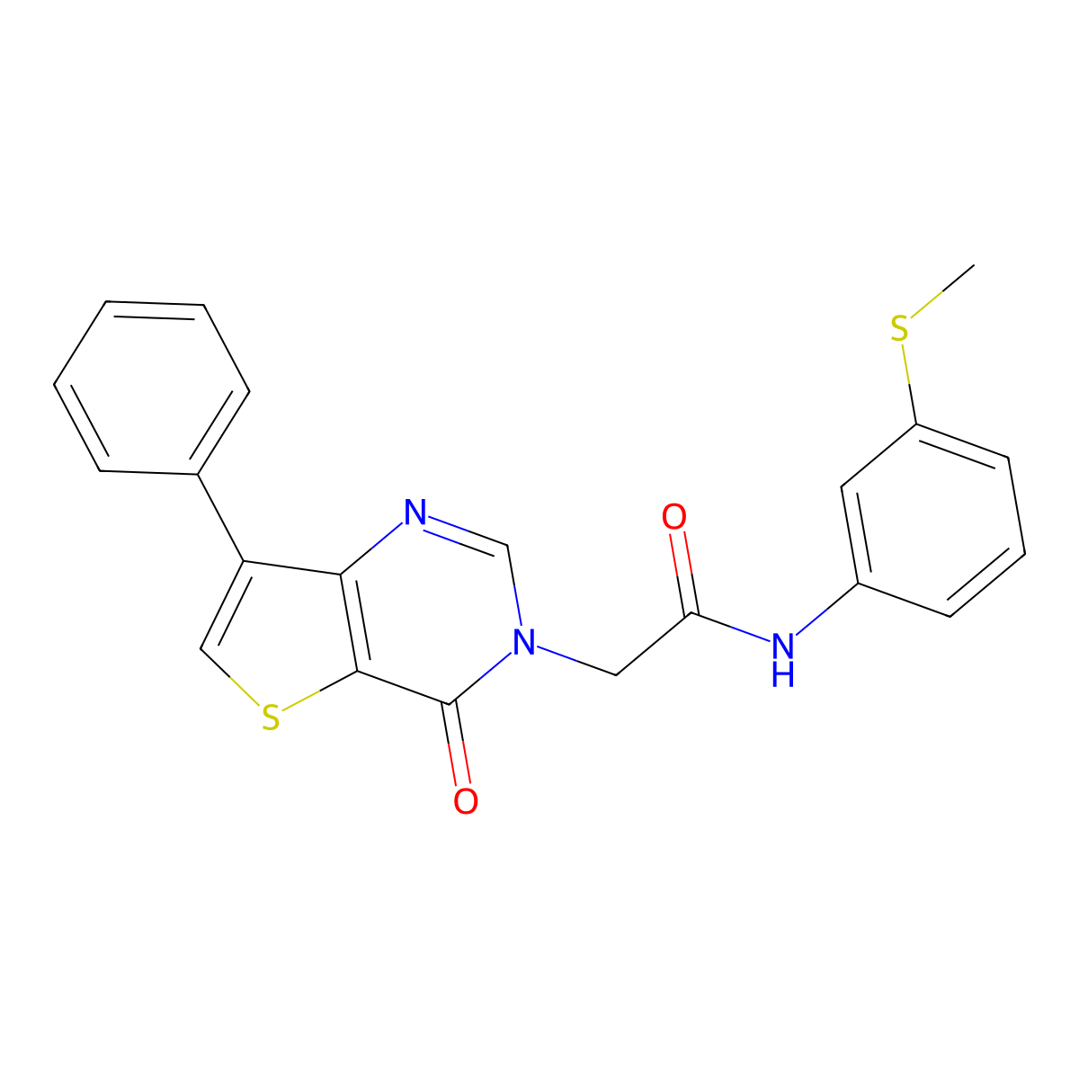 N-[3-(methylthio)phenyl]-2-(4-oxo-7-phenylthieno[3,2-d]pyrimidin-3(4H)-yl)acetamide molecular structure, CAS 1105235-84-4
