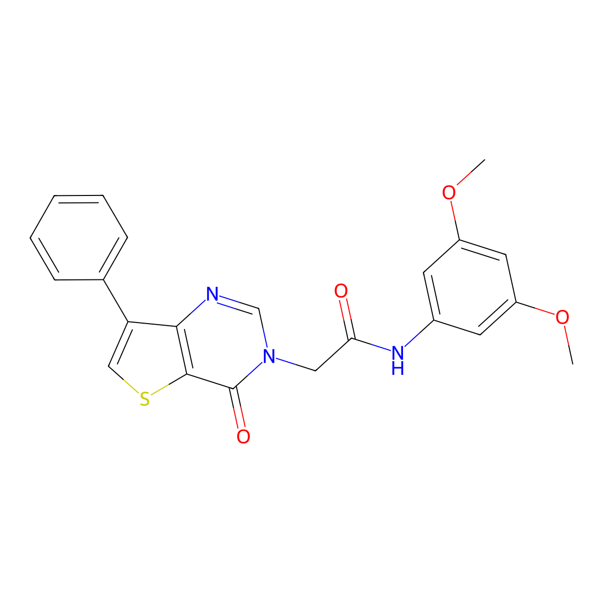 N-(3,5-dimethoxyphenyl)-2-(4-oxo-7-phenylthieno[3,2-d]pyrimidin-3(4H)-yl)acetamide molecular structure, CAS 1105236-03-0