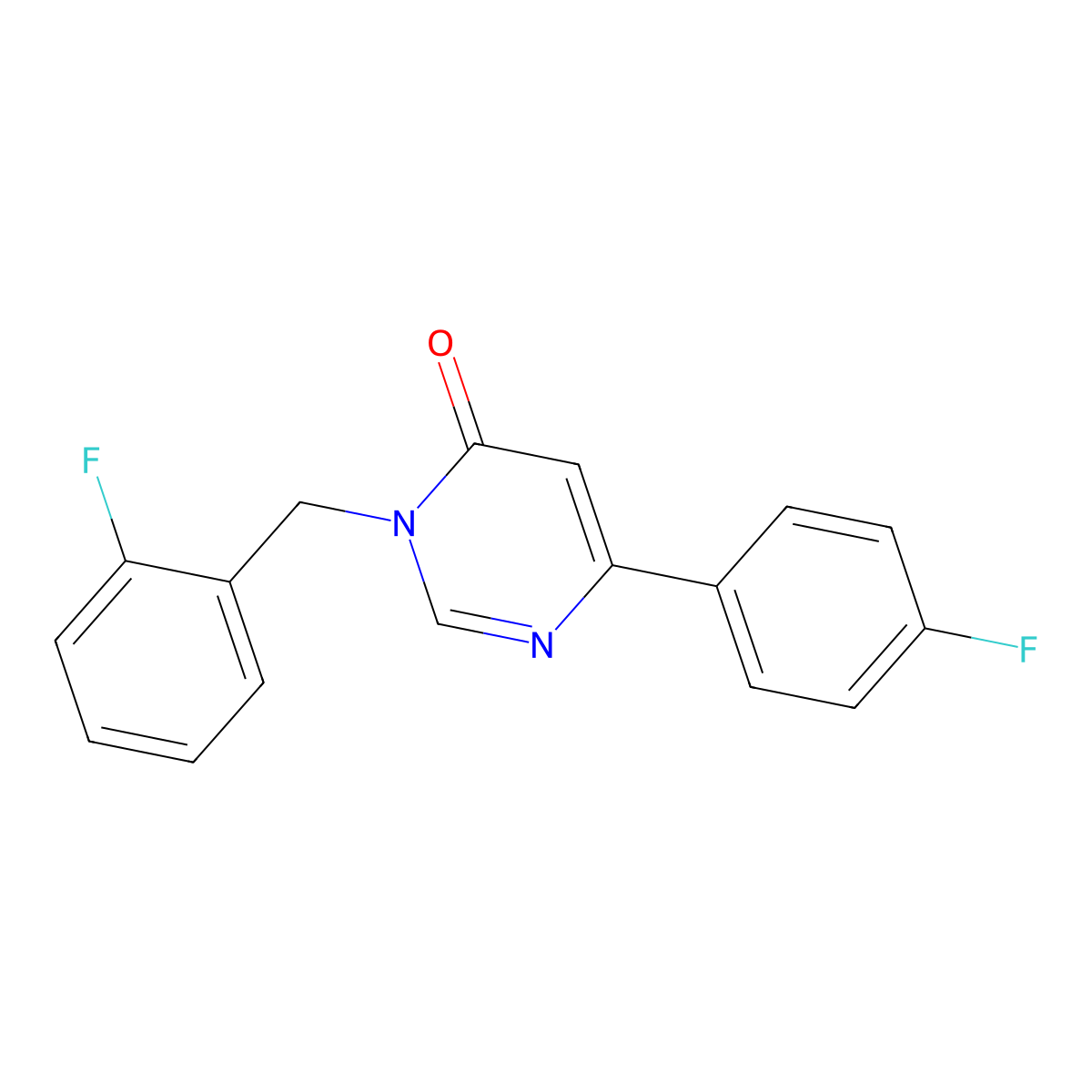 3-(2-fluorobenzyl)-6-(4-fluorophenyl)pyrimidin-4(3H)-one molecular structure, CAS 1105236-06-3