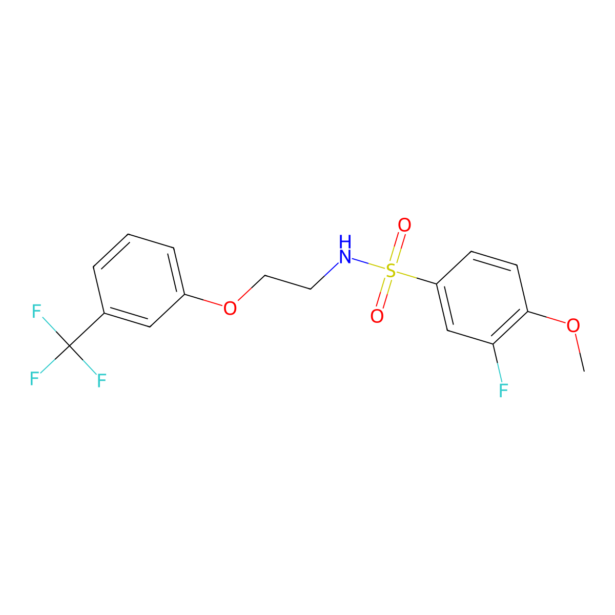 3-fluoro-4-methoxy-N-[2-[3-(trifluoromethyl)phenoxy]ethyl]benzenesulfonamide molecular structure, CAS 1105236-12-1