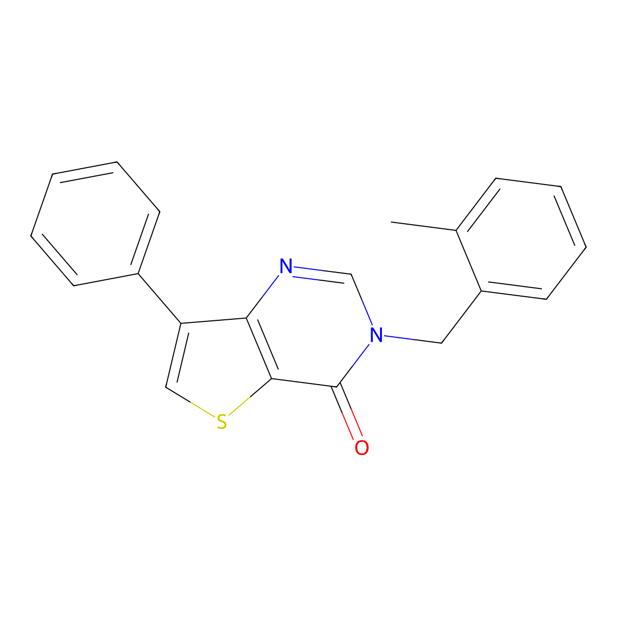 3-(2-methylbenzyl)-7-phenylthieno[3,2-d]pyrimidin-4(3H)-one molecular structure, CAS 1105236-23-4