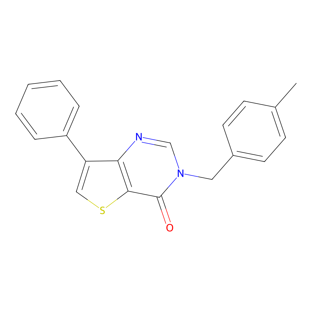 3-(4-methylbenzyl)-7-phenylthieno[3,2-d]pyrimidin-4(3H)-one molecular structure, CAS 1105236-31-4