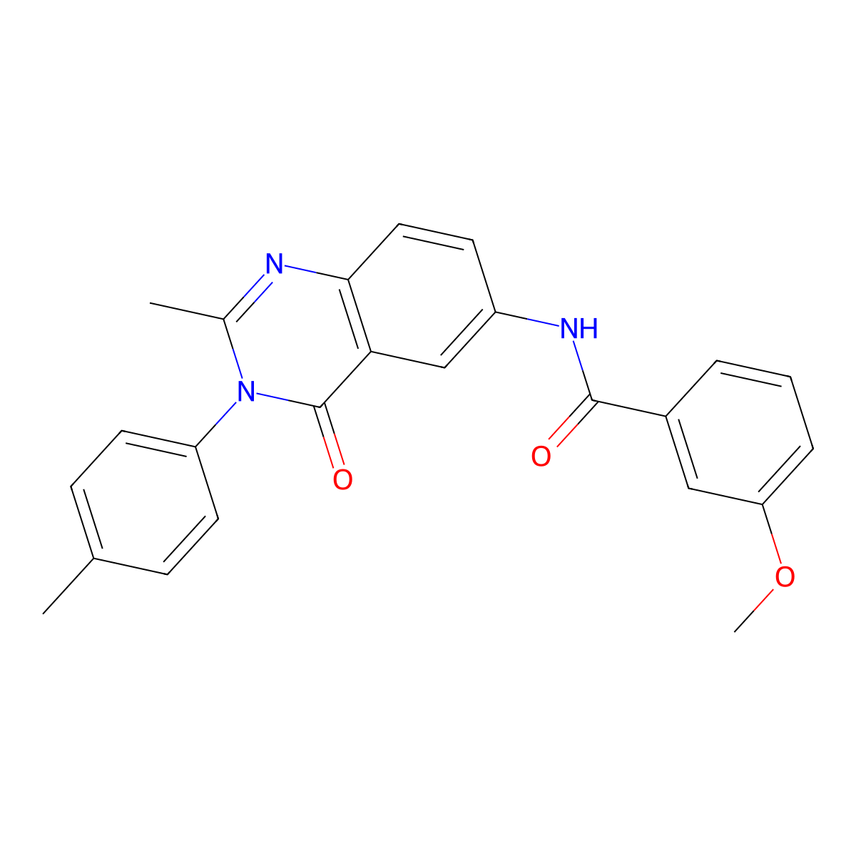 3-methoxy-N-(2-methyl-4-oxo-3-(p-tolyl)-3,4-dihydroquinazolin-6-yl)benzamide molecular structure, CAS 1105236-48-3