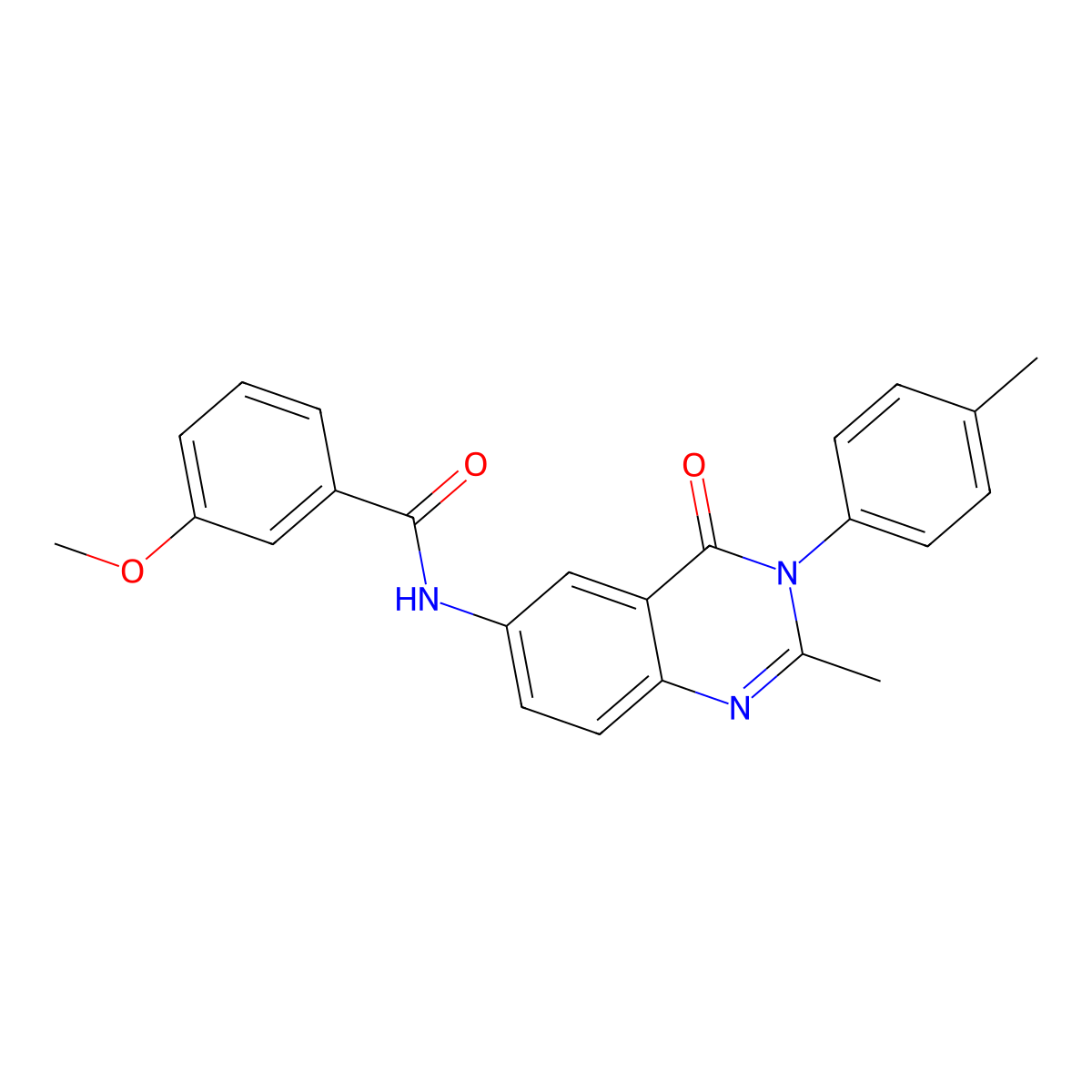 3-methoxy-N-(2-methyl-4-oxo-3-(p-tolyl)-3,4-dihydroquinazolin-6-yl)benzamide molecular structure, CAS 1105236-48-3