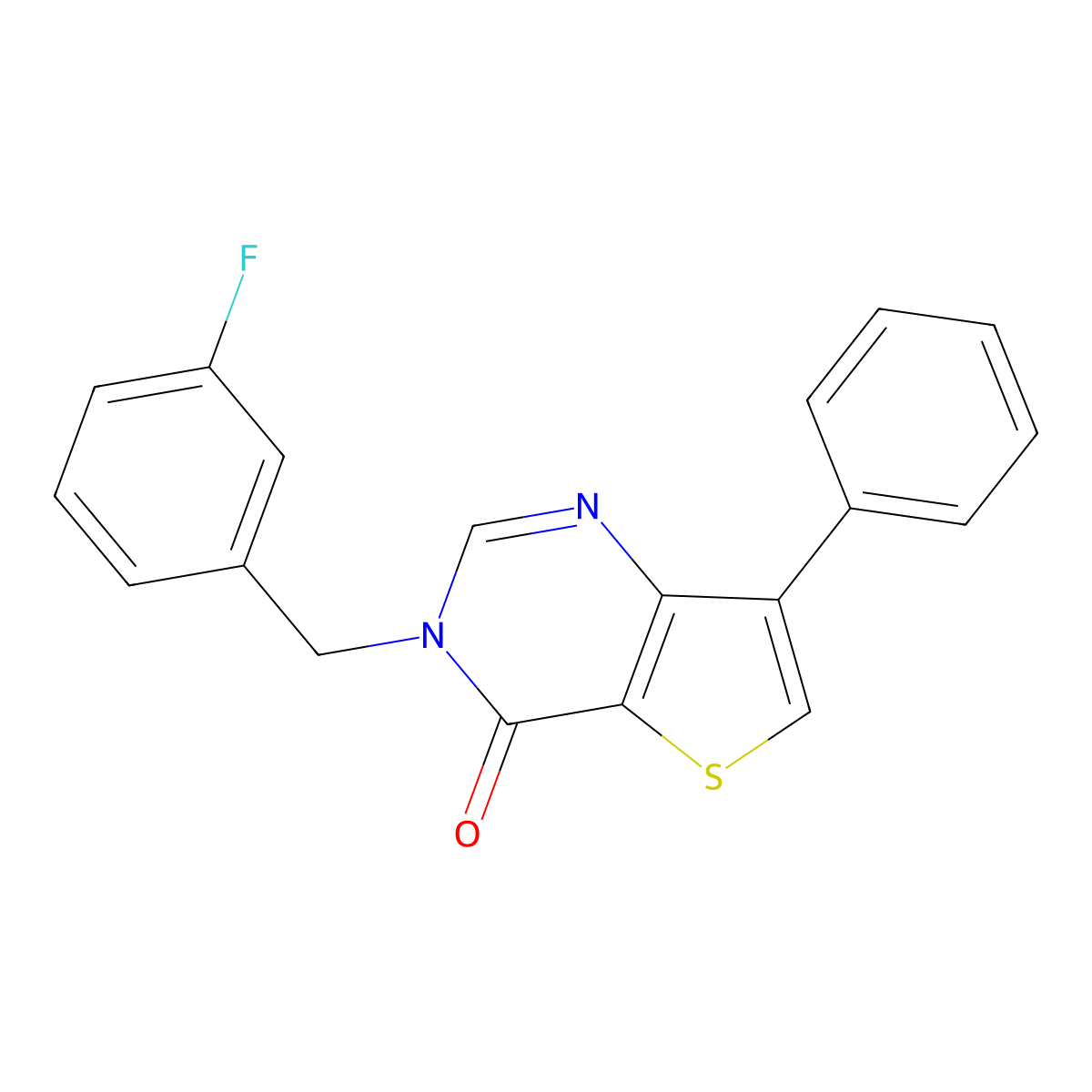 3-(3-fluorobenzyl)-7-phenylthieno[3,2-d]pyrimidin-4(3H)-one molecular structure, CAS 1105236-55-2