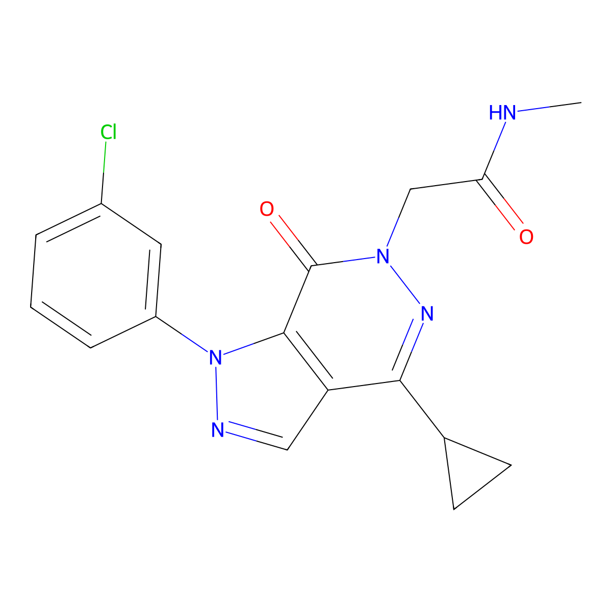 2-(1-(3-chlorophenyl)-4-cyclopropyl-7-oxo-1H-pyrazolo[3,4-d]pyridazin-6(7H)-yl)-N-methylacetamide molecular structure, CAS 1105236-67-6