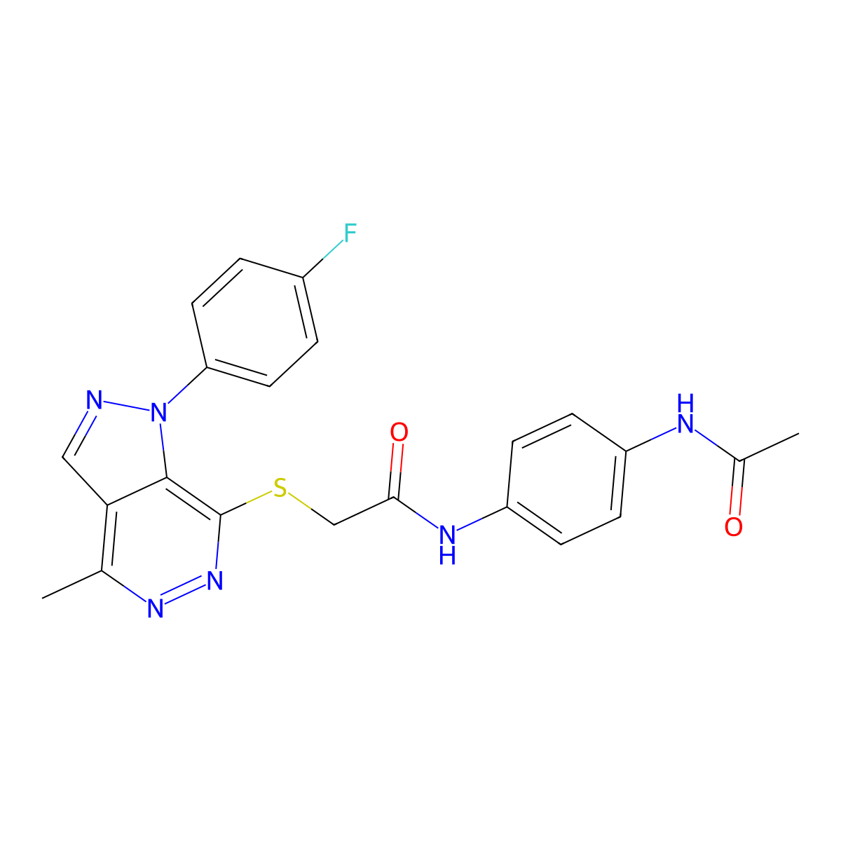 N-(4-acetamidophenyl)-2-{[1-(4-fluorophenyl)-4-methyl-1H-pyrazolo[3,4-d]pyridazin-7-yl]sulfanyl}acetamide molecular structure, CAS 1105236-70-1