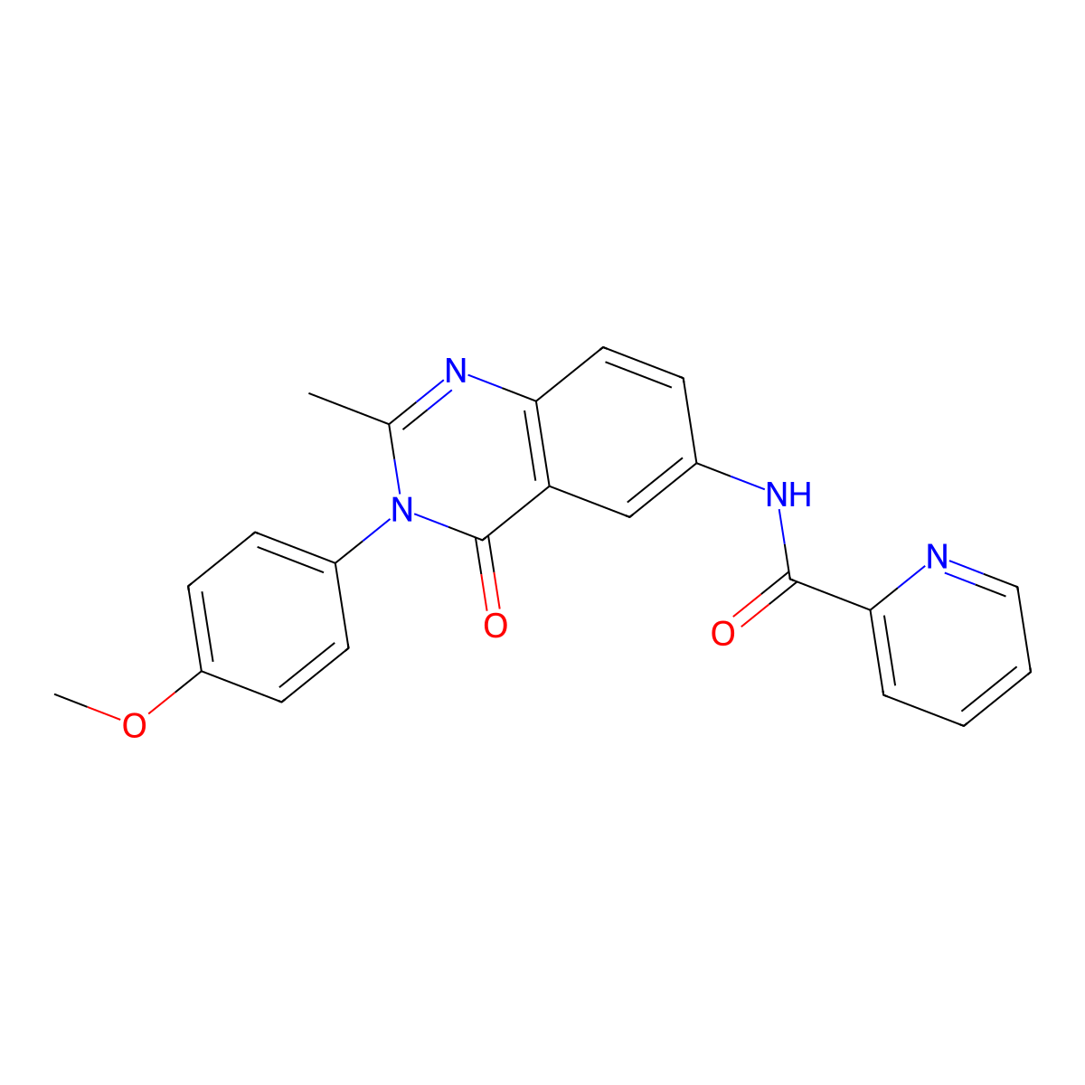 N-(3-(4-methoxyphenyl)-2-methyl-4-oxo-3,4-dihydroquinazolin-6-yl)picolinamide molecular structure, CAS 1105236-80-3