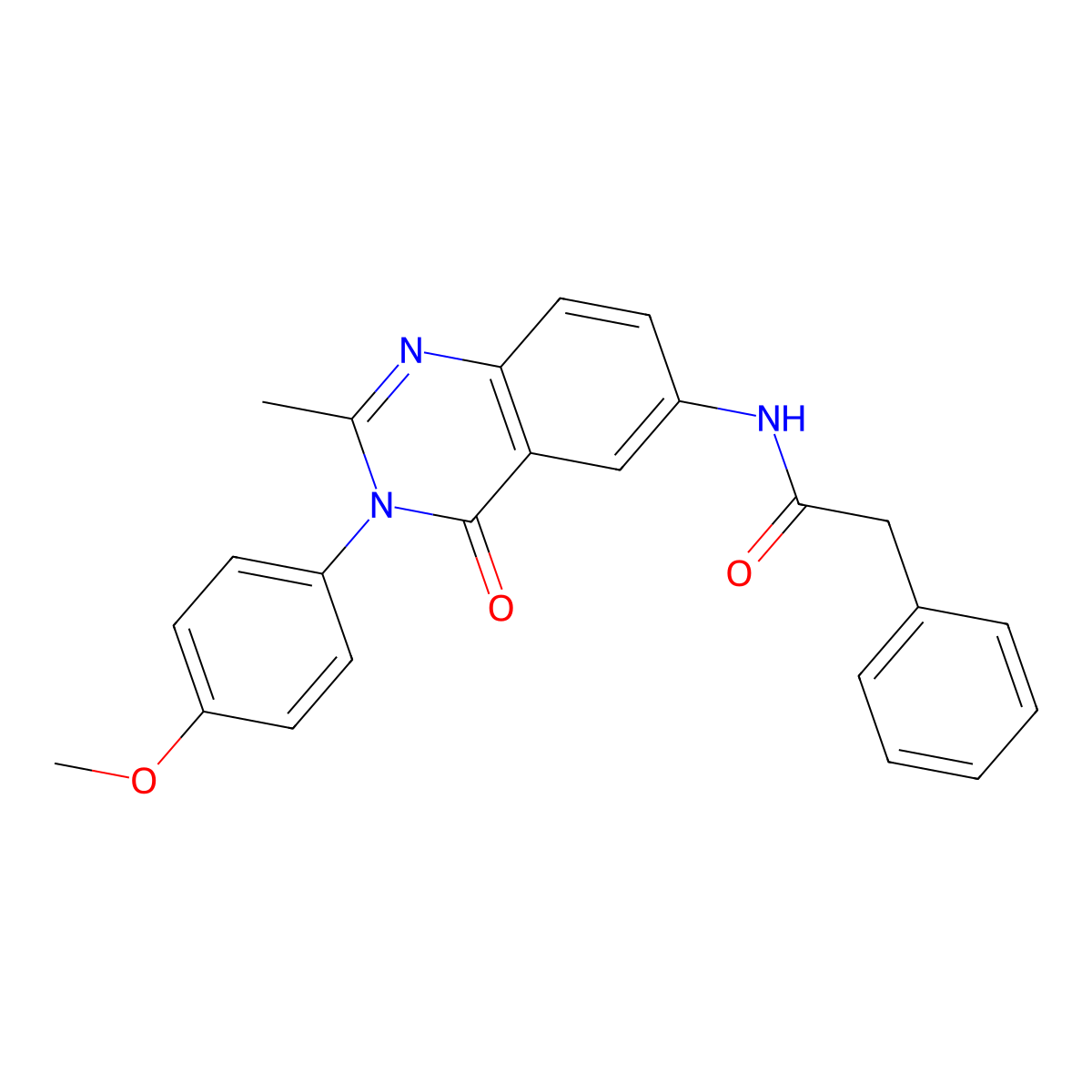 N-(3-(4-methoxyphenyl)-2-methyl-4-oxo-3,4-dihydroquinazolin-6-yl)-2-phenylacetamide molecular structure, CAS 1105236-88-1